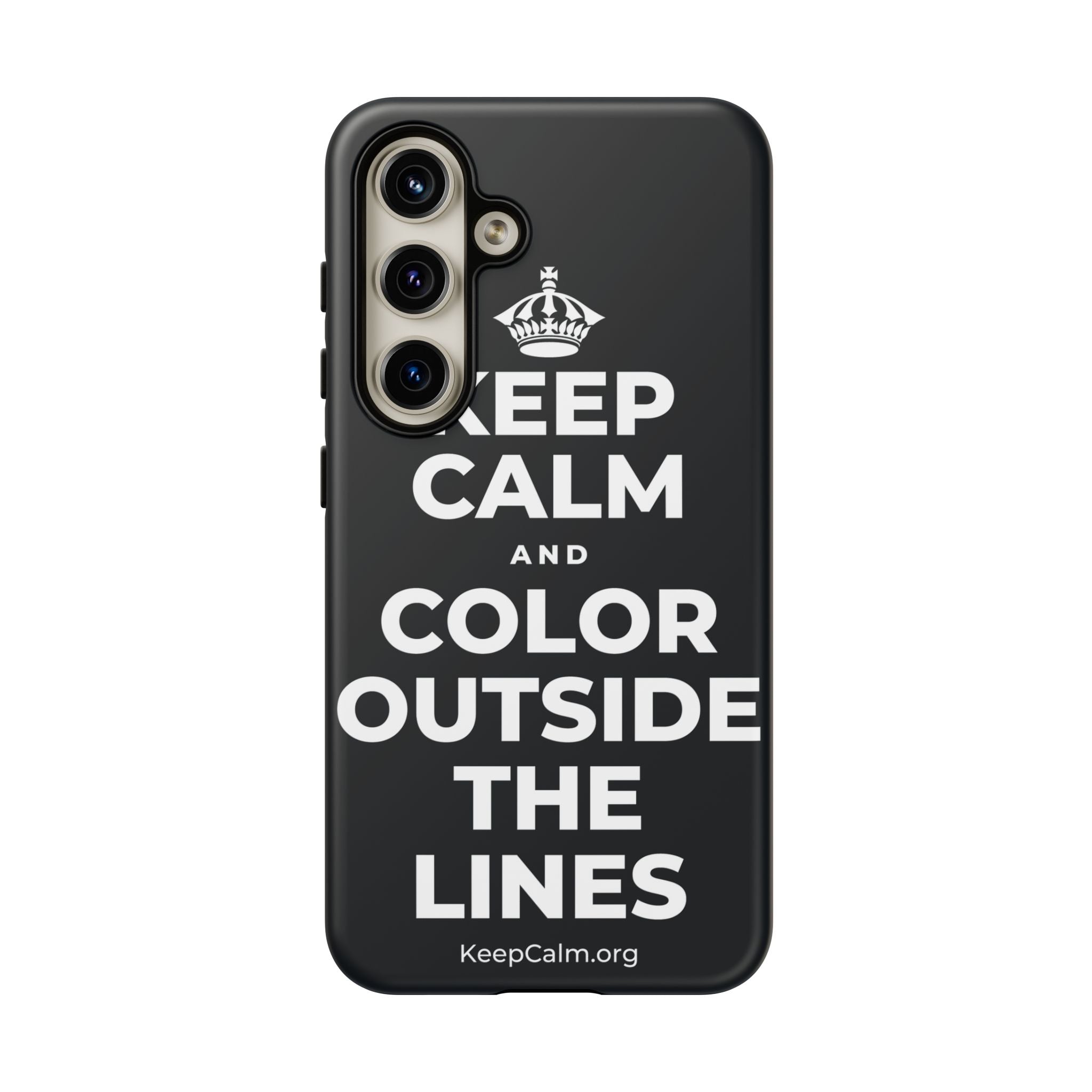 KEEP CALM AND COLOR OUTSIDE THE LINES Phone Case (Dark)