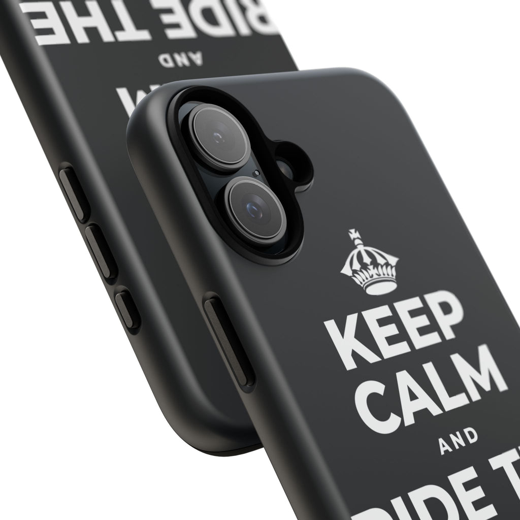 KEEP CALM AND RIDE THE GOOD WAVE Phone Case (Dark)