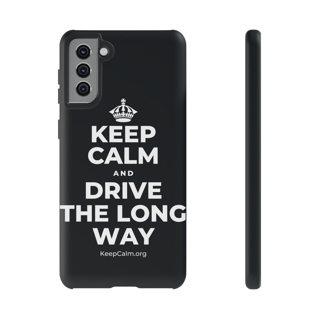KEEP CALM AND DRIVE THE LONG WAY Phone Case (Dark)