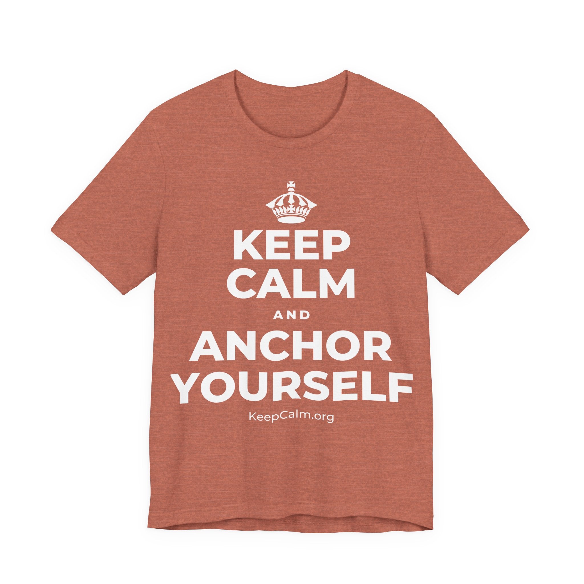 KEEP CALM AND ANCHOR YOURSELF T-Shirt (Soft Cream–Heather Mauve)