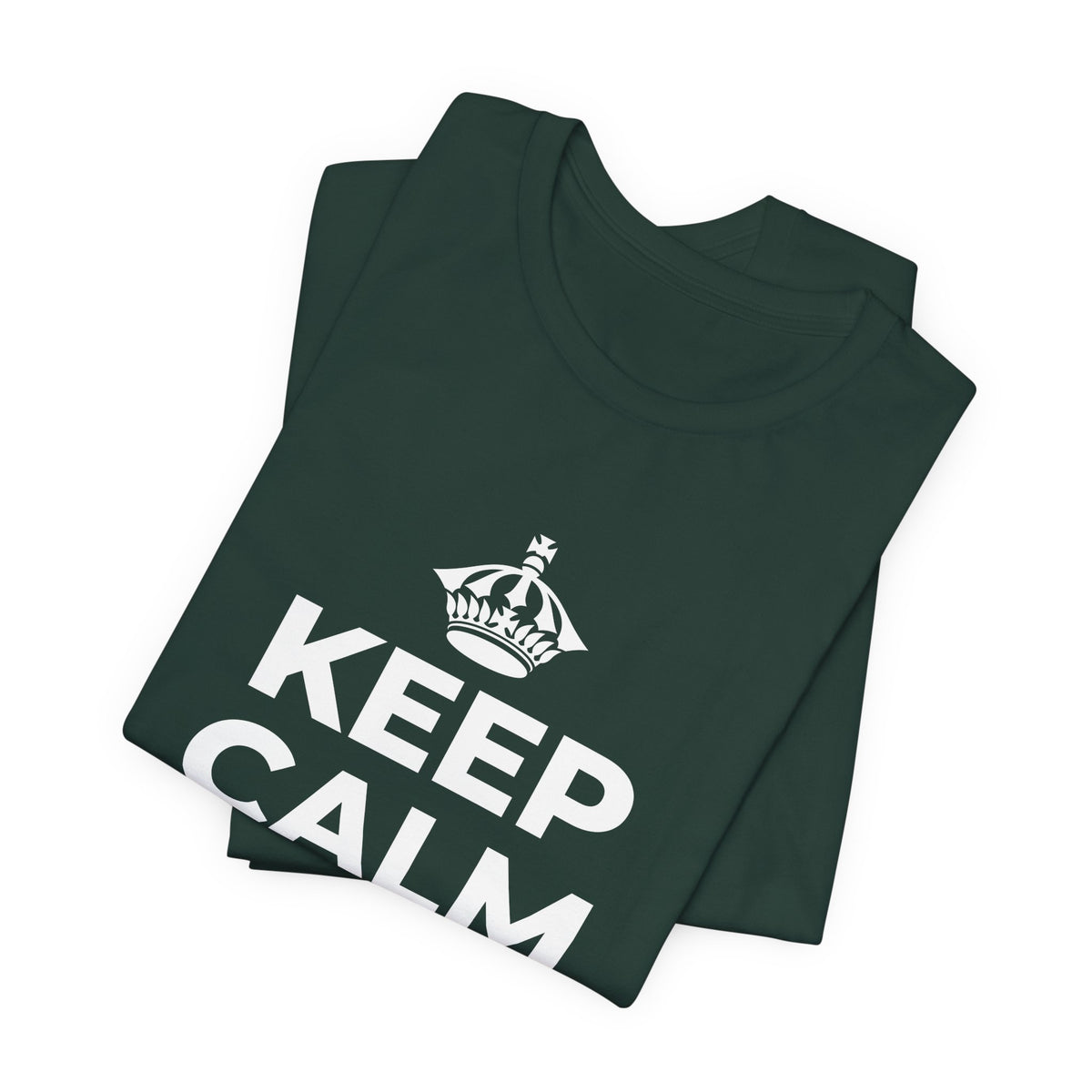 KEEP CALM AND OWN IT T-Shirt (White–Asphalt)