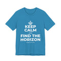 KEEP CALM AND FIND THE HORIZON T-Shirt (White–Asphalt)