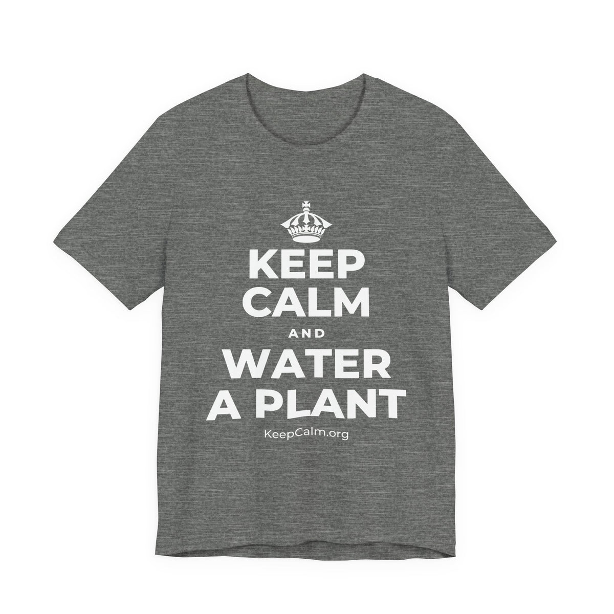 KEEP CALM AND WATER A PLANT T-Shirt (Baby Blue–Silver)