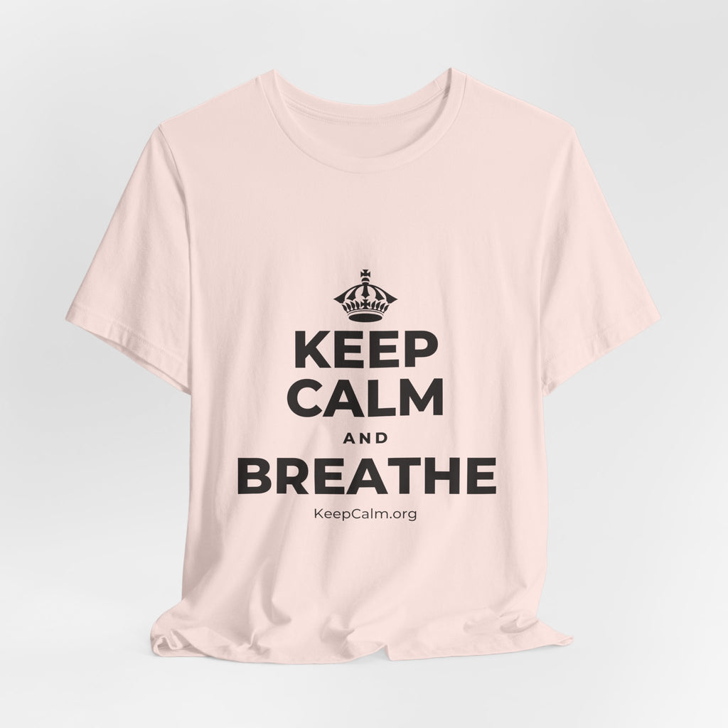 KEEP CALM AND BREATHE T-Shirt (Soft Cream–Heather Mauve)