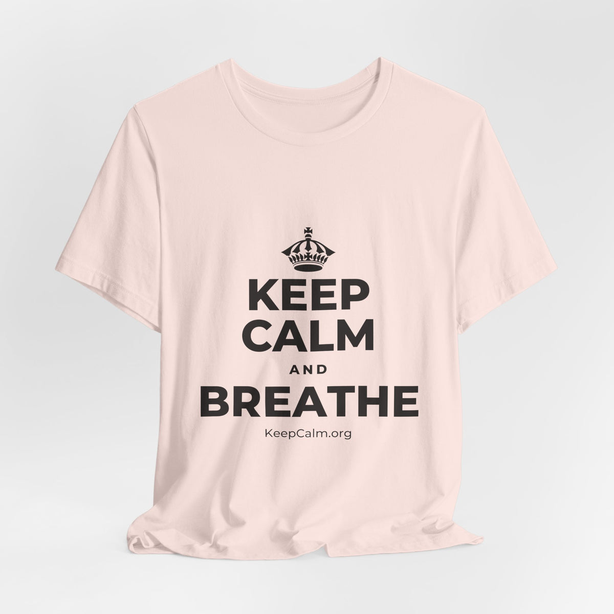 KEEP CALM AND BREATHE T-Shirt (Soft Cream–Heather Mauve)