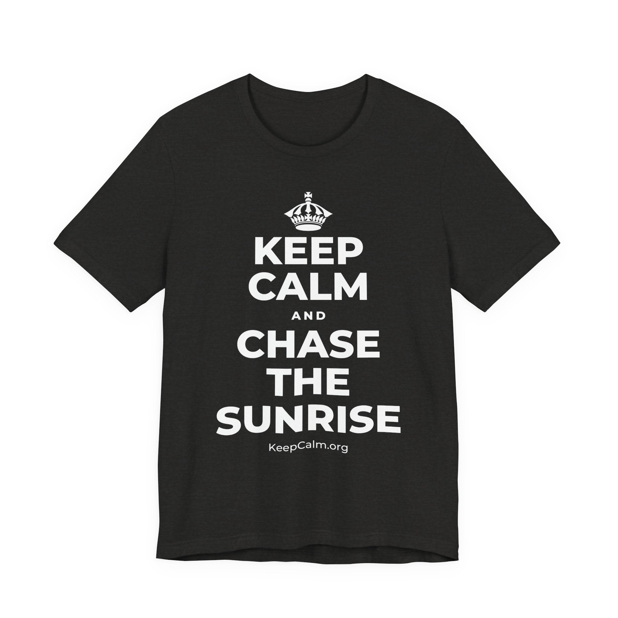 KEEP CALM AND CHASE THE SUNRISE T-Shirt (Soft Cream–Heather Mauve)