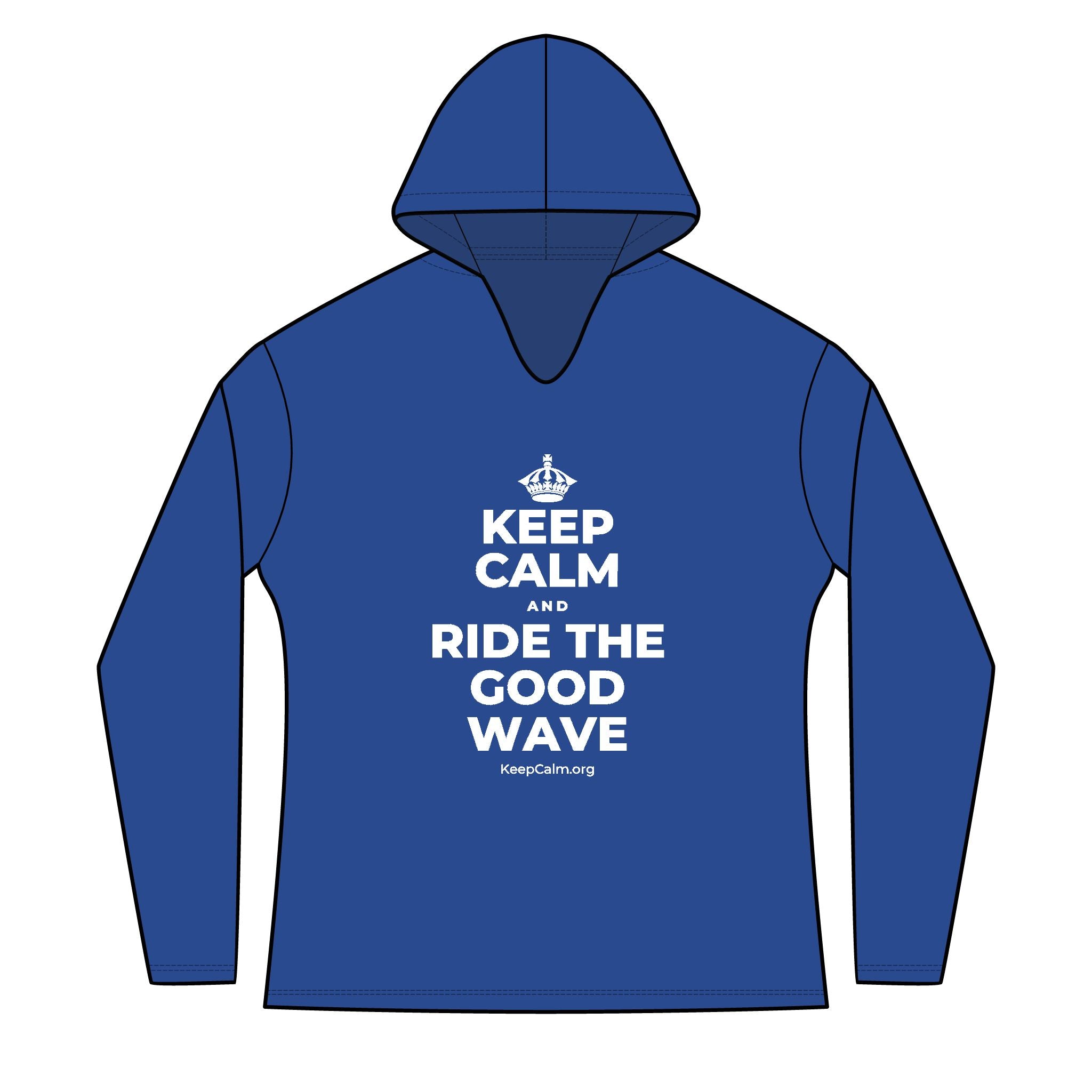 KEEP CALM AND RIDE THE GOOD WAVE Women's Long Sleeve Hoodie