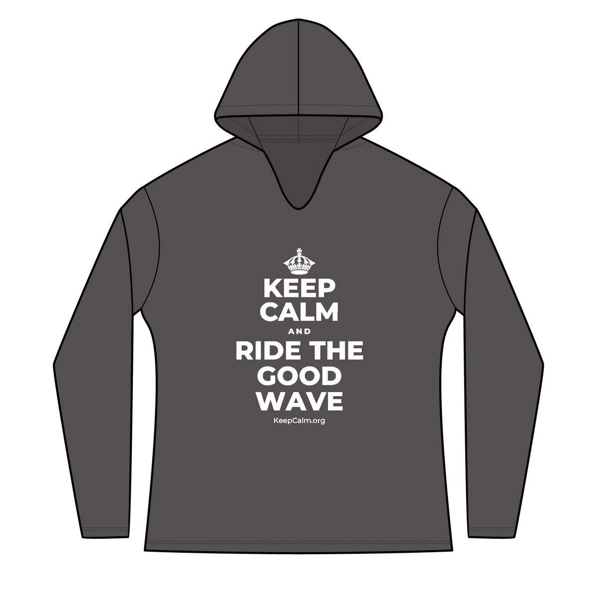 KEEP CALM AND RIDE THE GOOD WAVE Women's Long Sleeve Hoodie