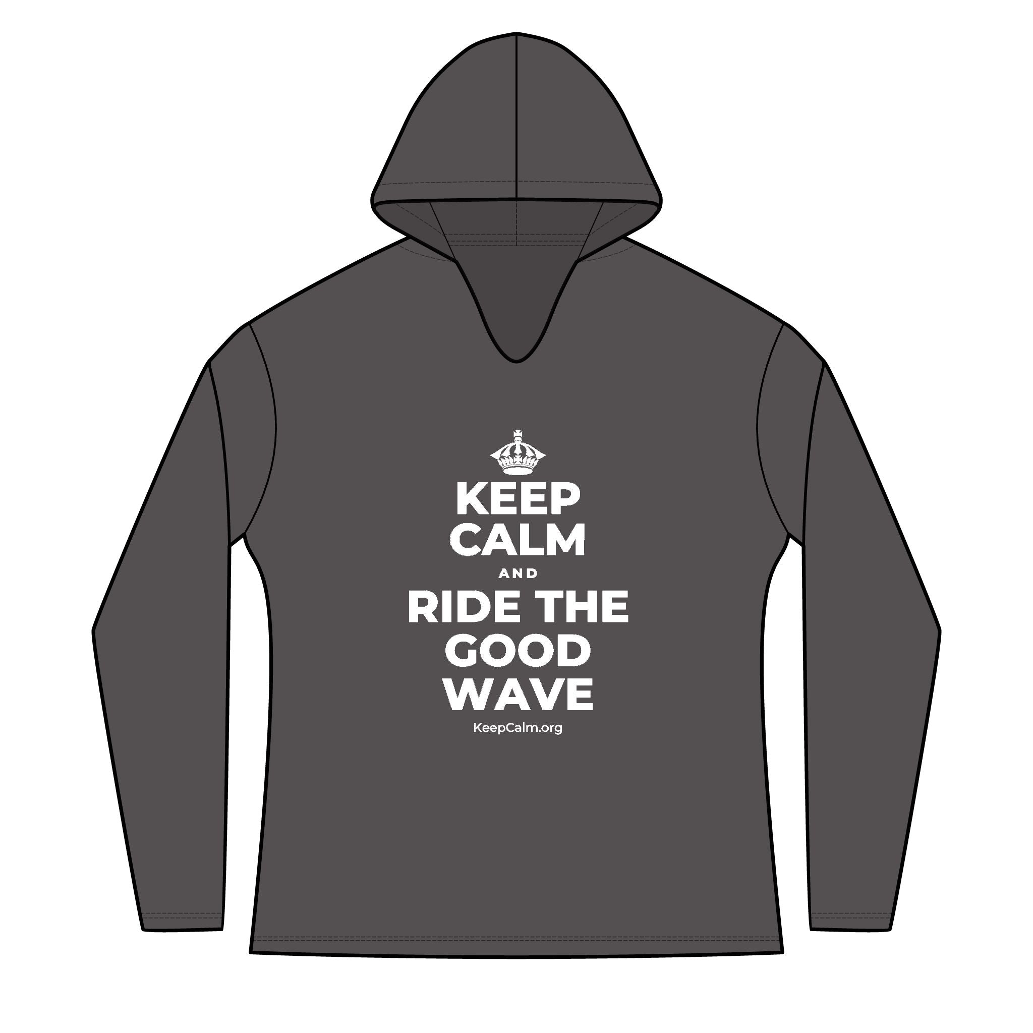 KEEP CALM AND RIDE THE GOOD WAVE Women's Long Sleeve Hoodie