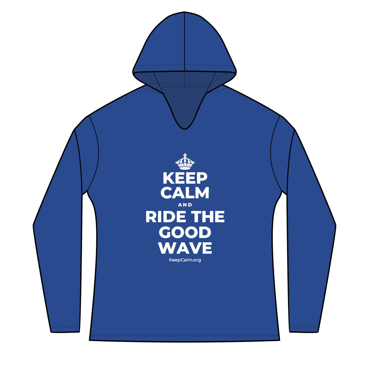 KEEP CALM AND RIDE THE GOOD WAVE Women's Long Sleeve Hoodie