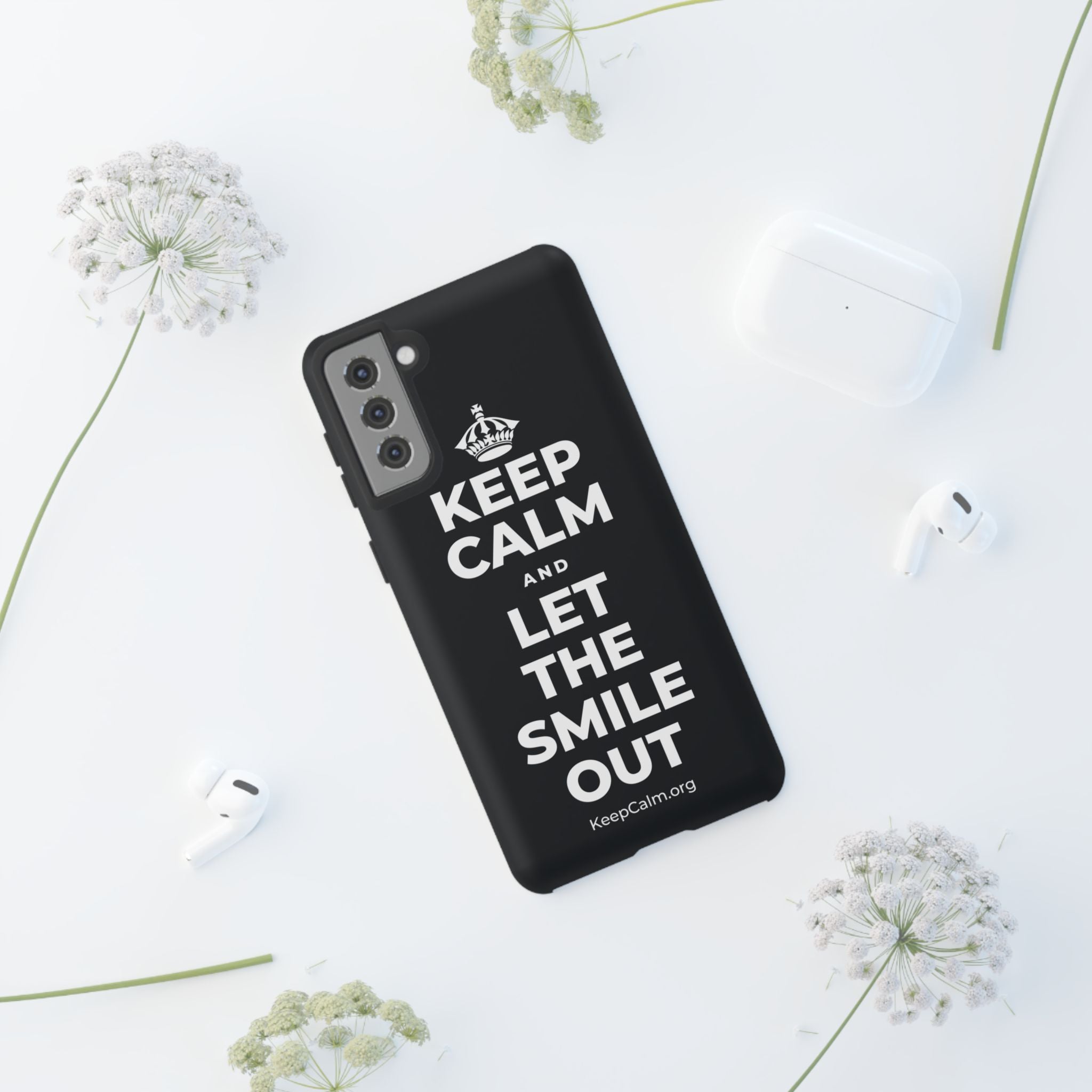 KEEP CALM AND LET THE SMILE OUT Phone Case (Dark)
