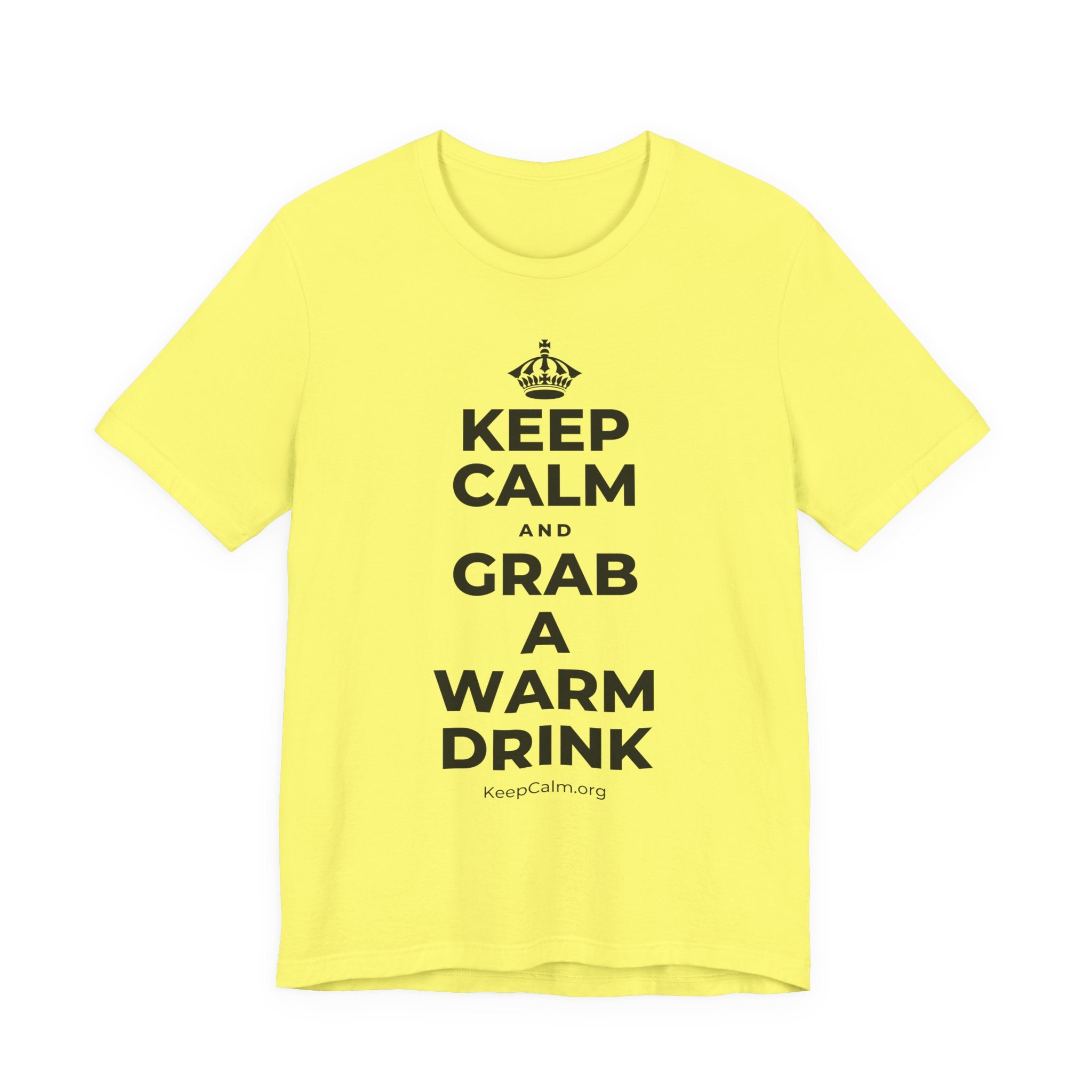 KEEP CALM AND GRAB A WARM DRINK T-Shirt (Soft Cream–Heather Mauve)