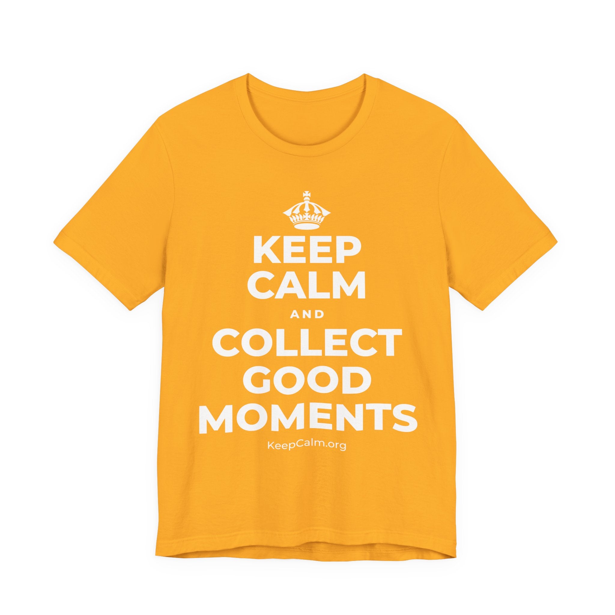 KEEP CALM AND COLLECT GOOD MOMENTS T-Shirt (Baby Blue–Silver)