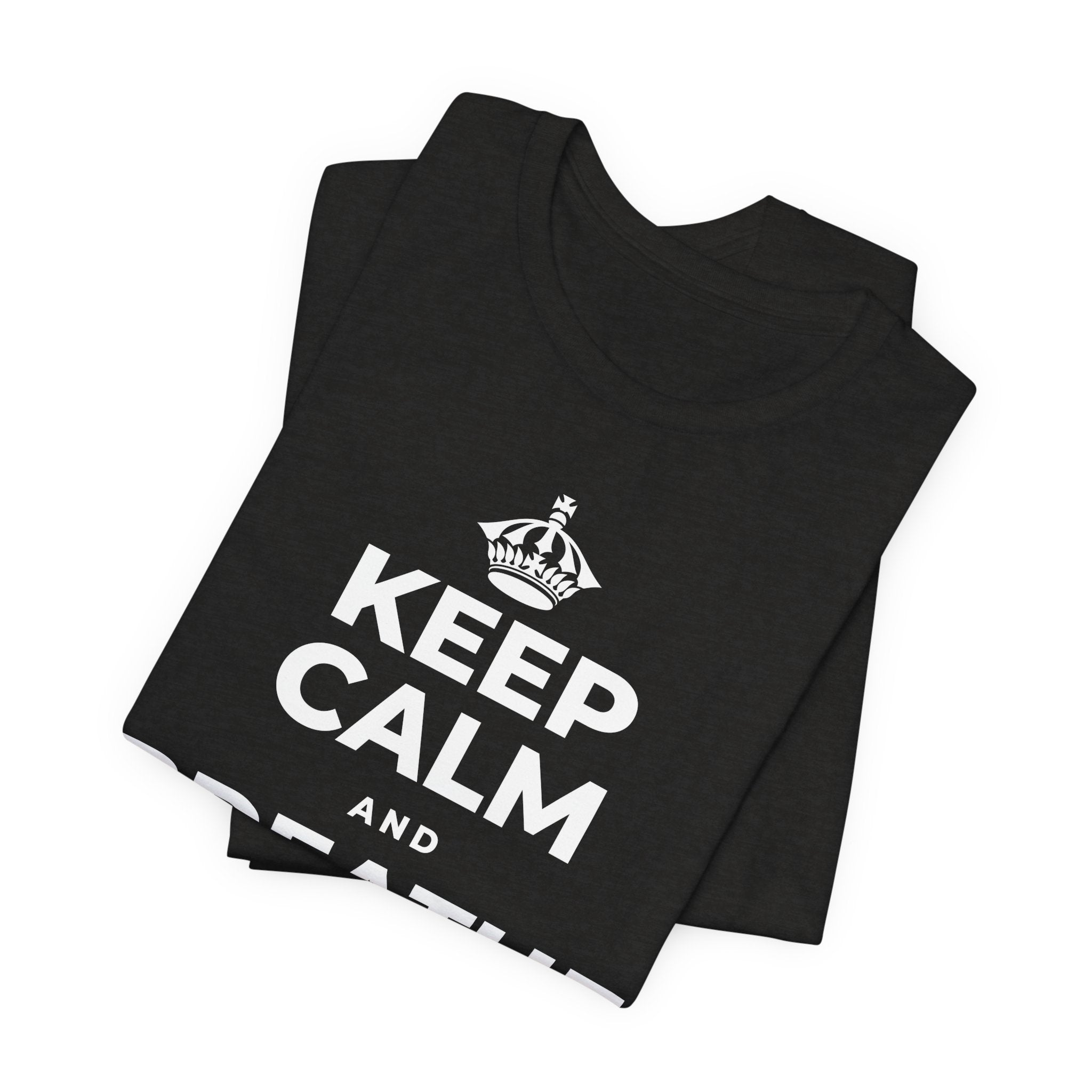 KEEP CALM AND BREATHE IN FOR FOUR T-Shirt (Soft Cream–Heather Mauve)