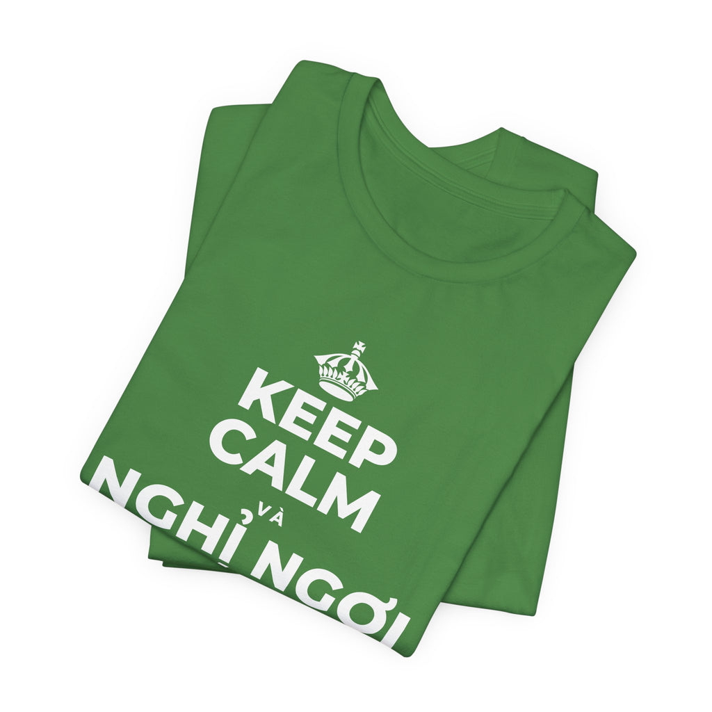 KEEP CALM VÀ NGHỈ NGƠI XỨNG ĐÁNG CỦA BẠN T-Shirt (Baby Blue–Silver)