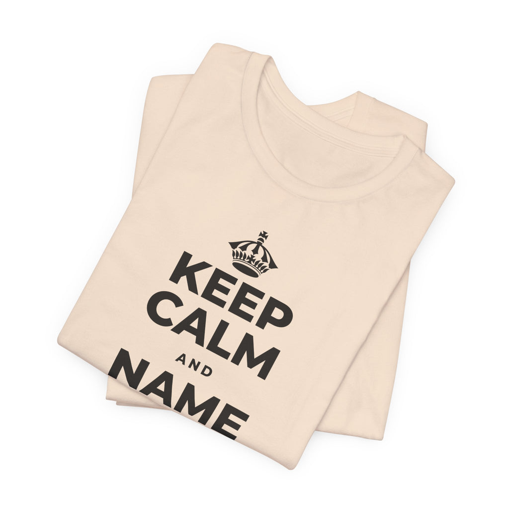 KEEP CALM AND NAME THREE GOOD THINGS T-Shirt (Soft Cream–Heather Mauve)