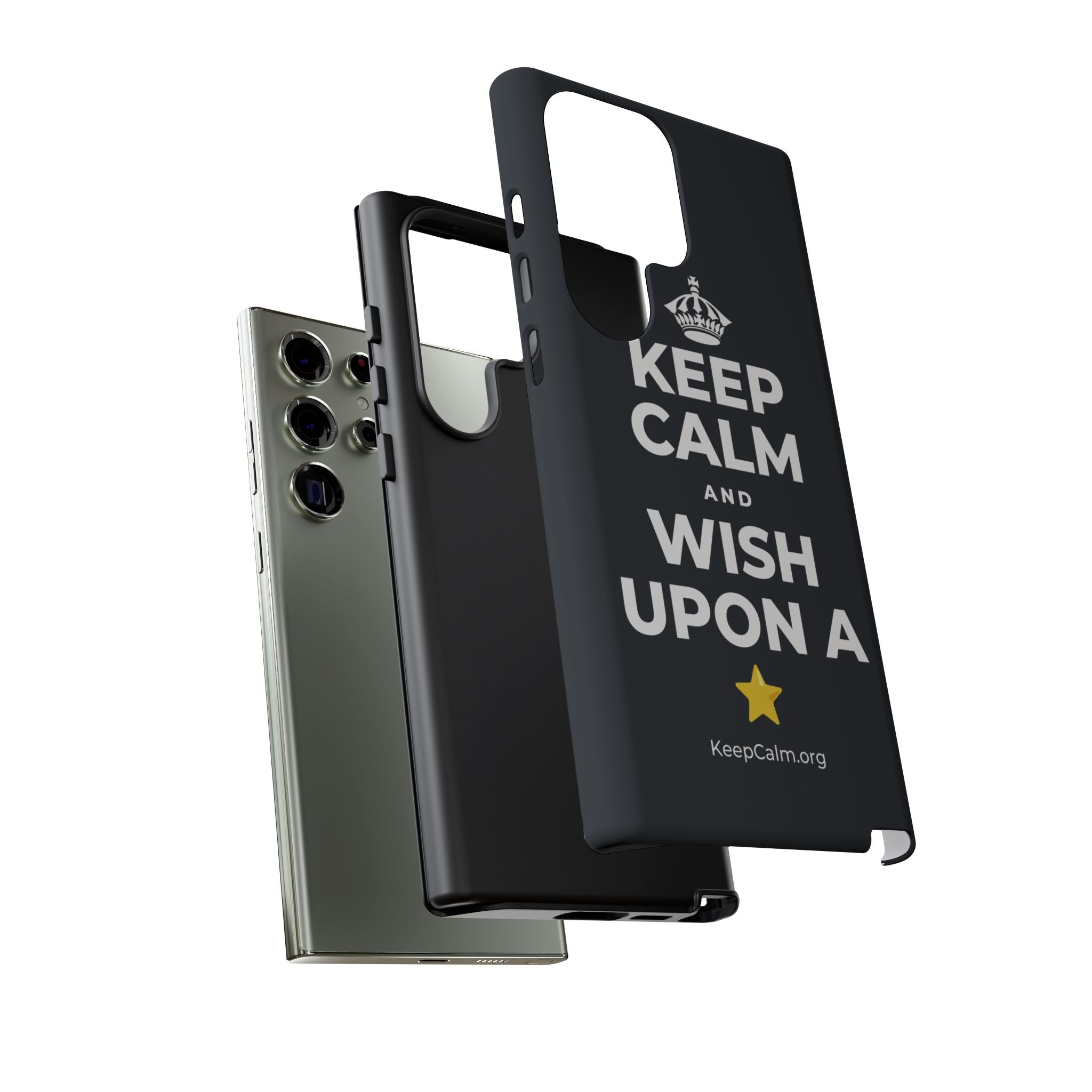 KEEP CALM AND WISH UPON A ⭐ Phone Case (Dark)
