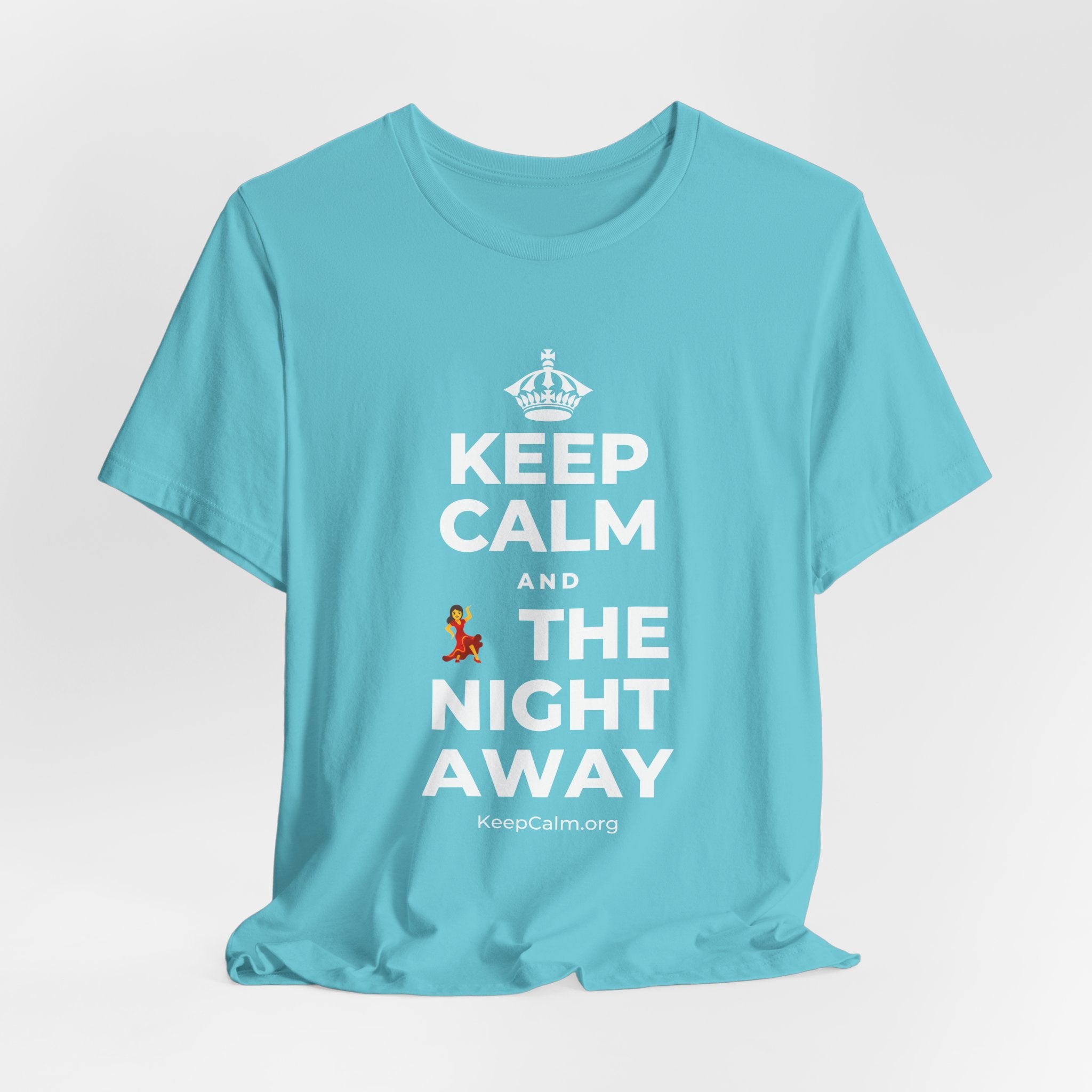 KEEP CALM AND 💃 THE NIGHT AWAY T-Shirt (Soft Cream–Heather Mauve)