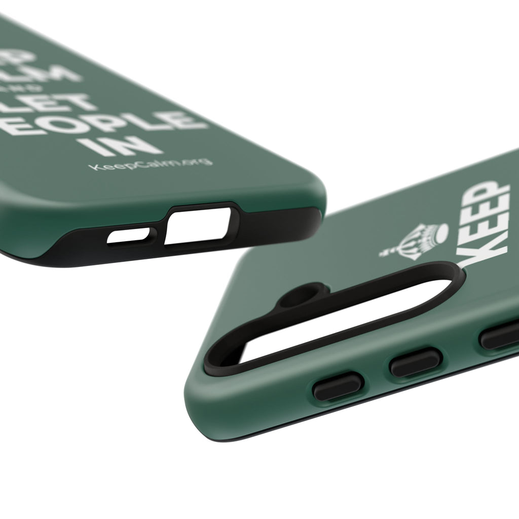 KEEP CALM AND LET PEOPLE IN Phone Case