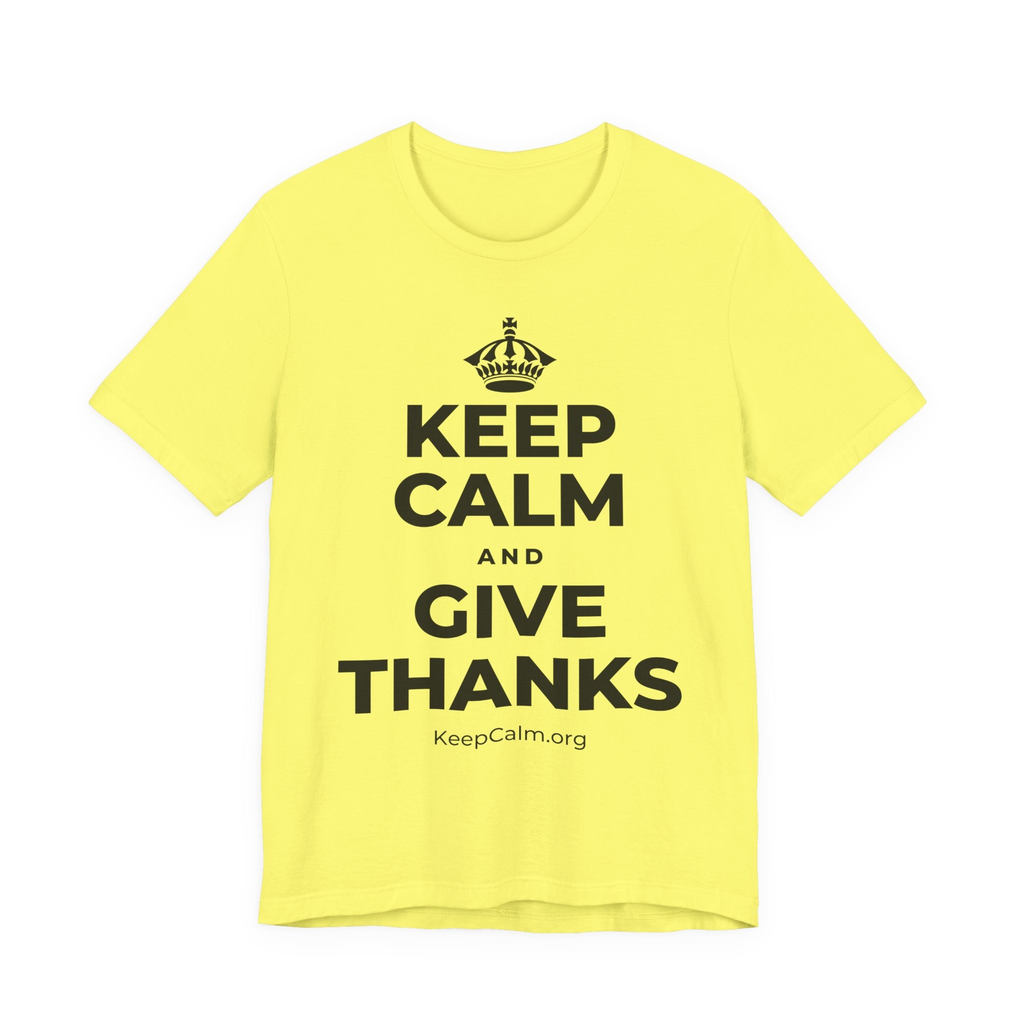 KEEP CALM AND GIVE THANKS T-Shirt (Soft Cream–Heather Mauve)