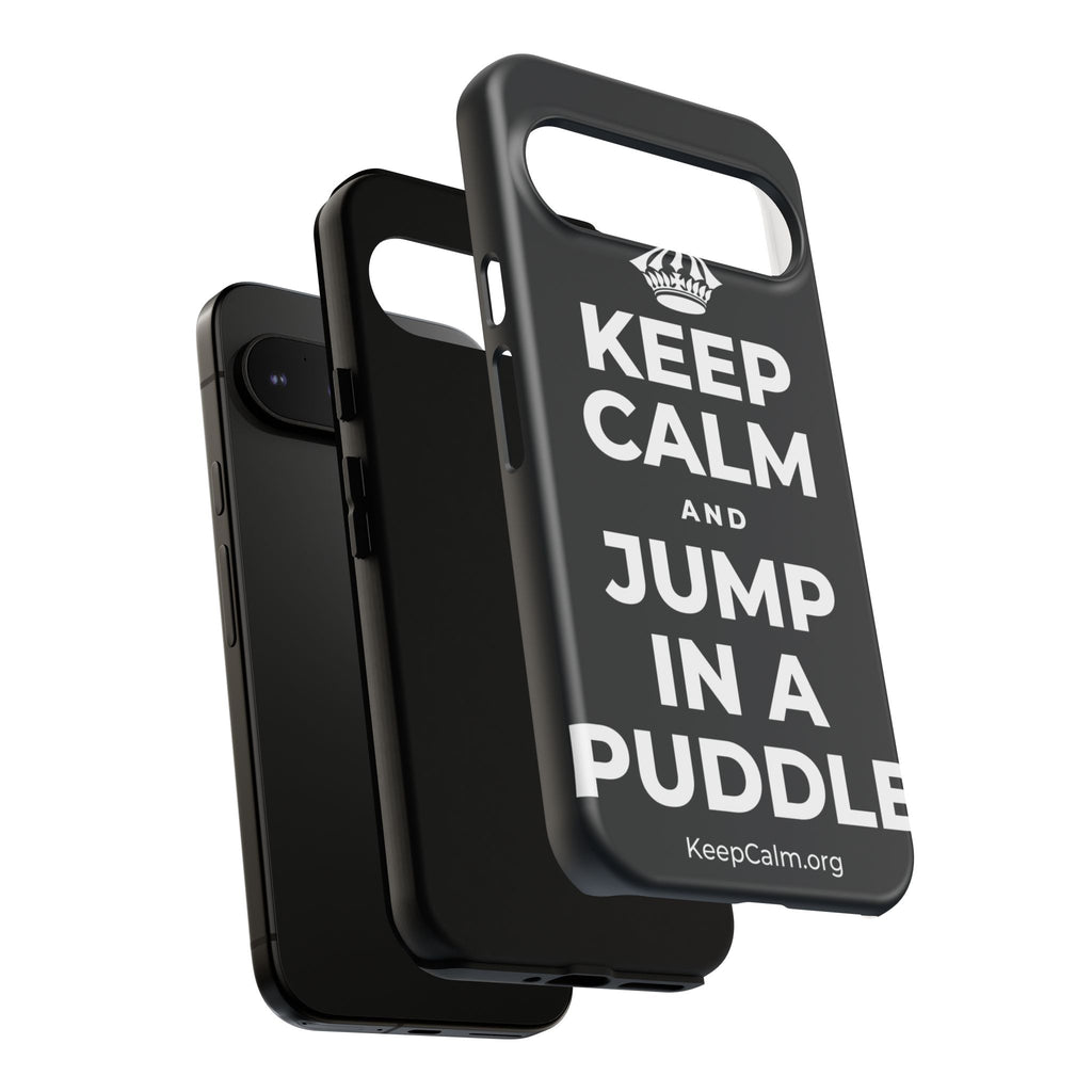 KEEP CALM AND JUMP IN A PUDDLE Phone Case (Dark)