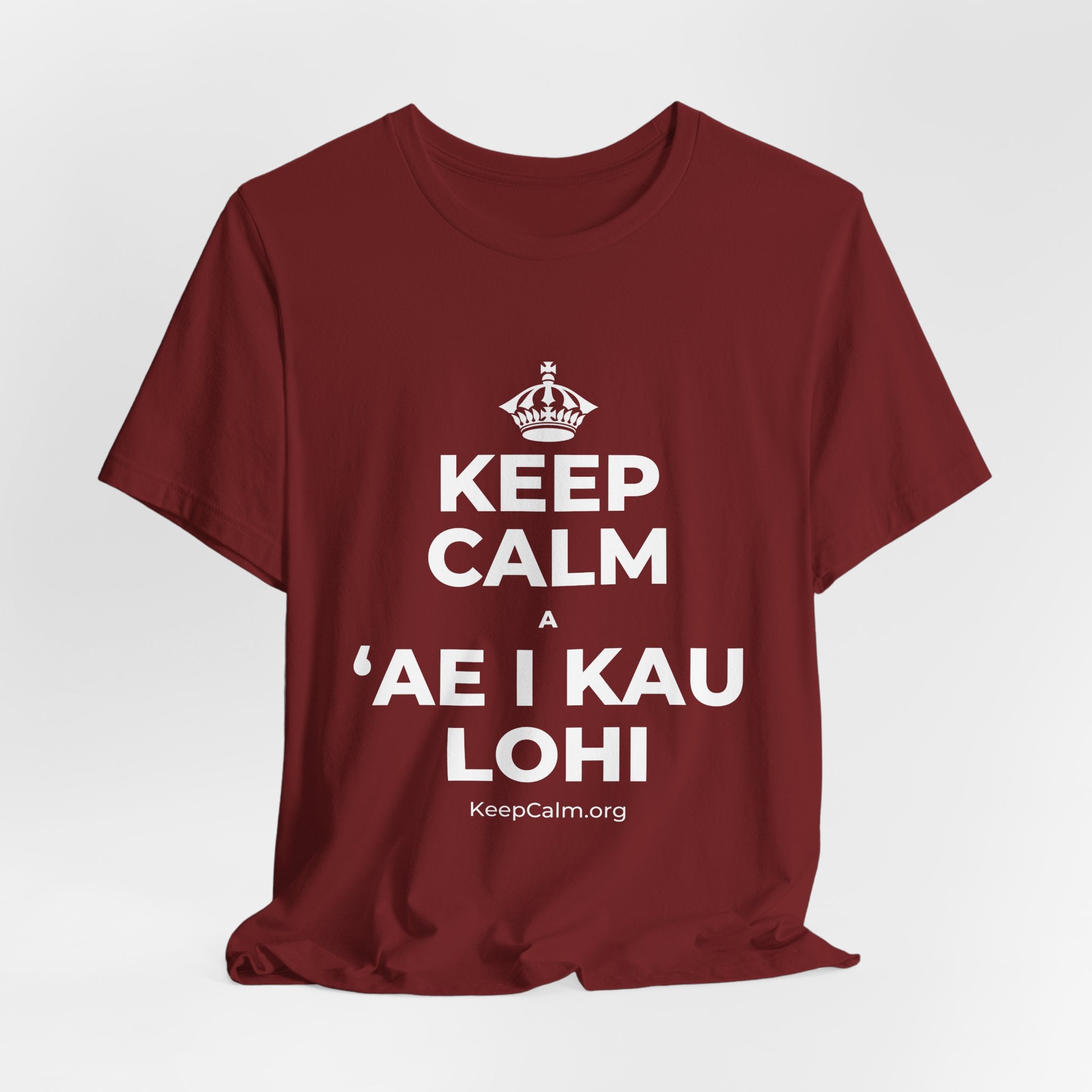 KEEP CALM A ʻAE I KAU LOHI T-Shirt (Baby Blue–Silver)