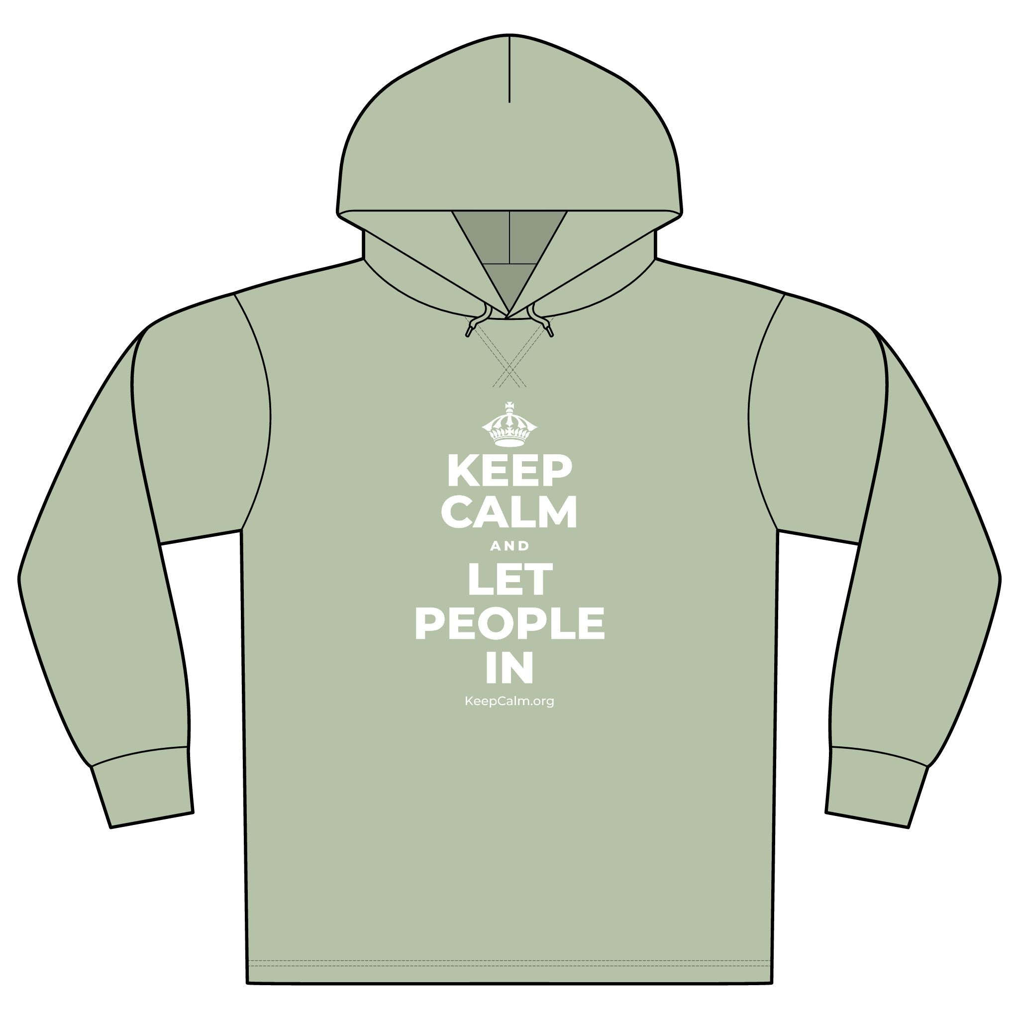 KEEP CALM AND LET PEOPLE IN Organic Hoodie Tee