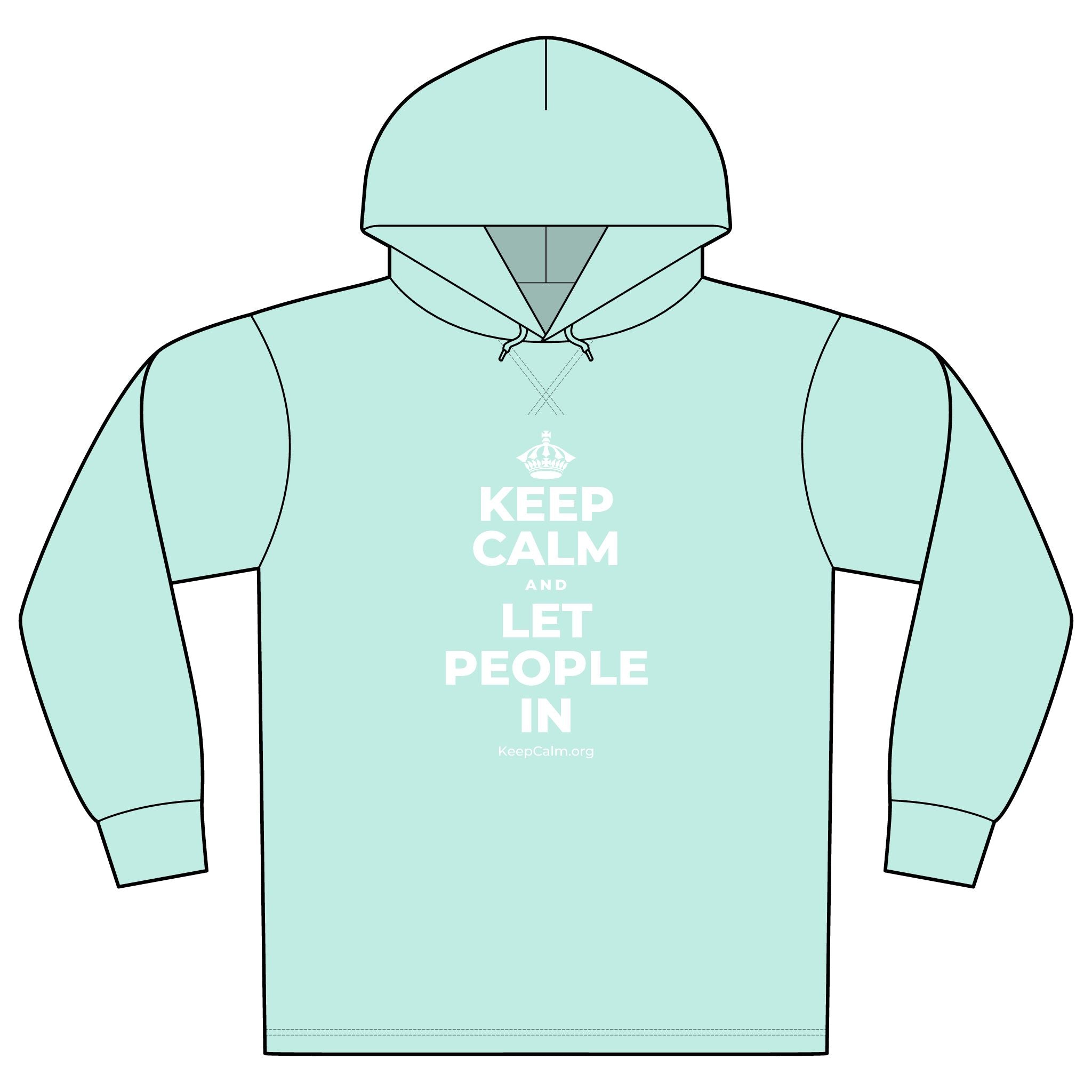 KEEP CALM AND LET PEOPLE IN Organic Hoodie Tee