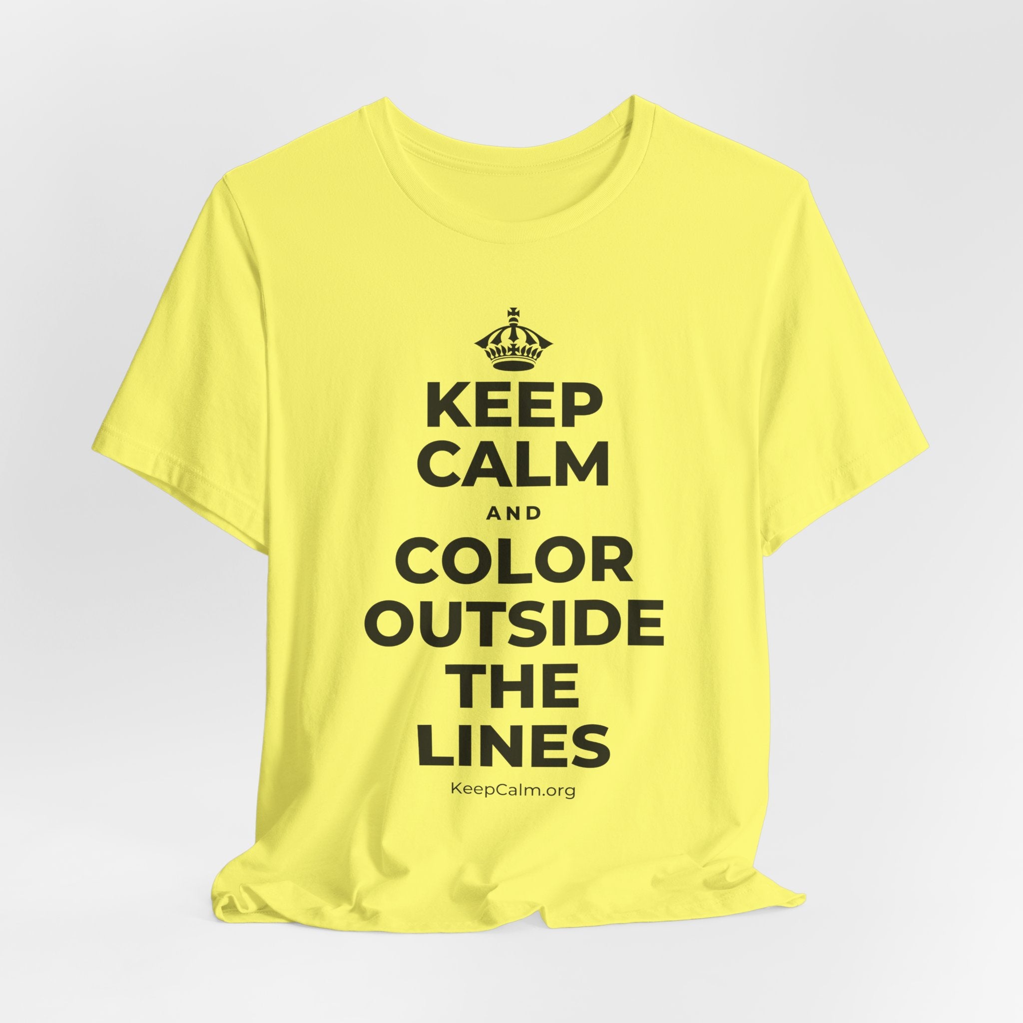 KEEP CALM AND COLOR OUTSIDE THE LINES T-Shirt (Soft Cream–Heather Mauve)