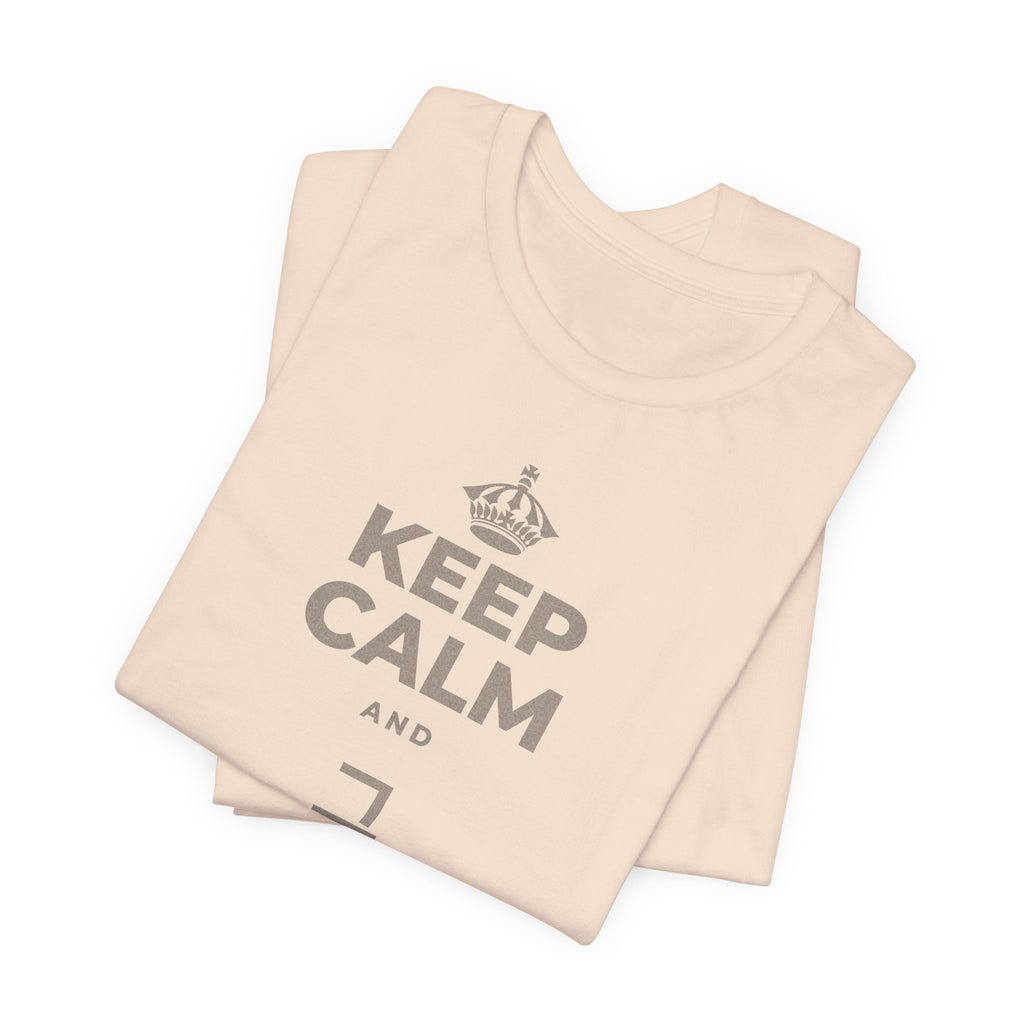 KEEP CALM AND 그 질문을 해요 T-Shirt (Soft Cream–Heather Mauve)