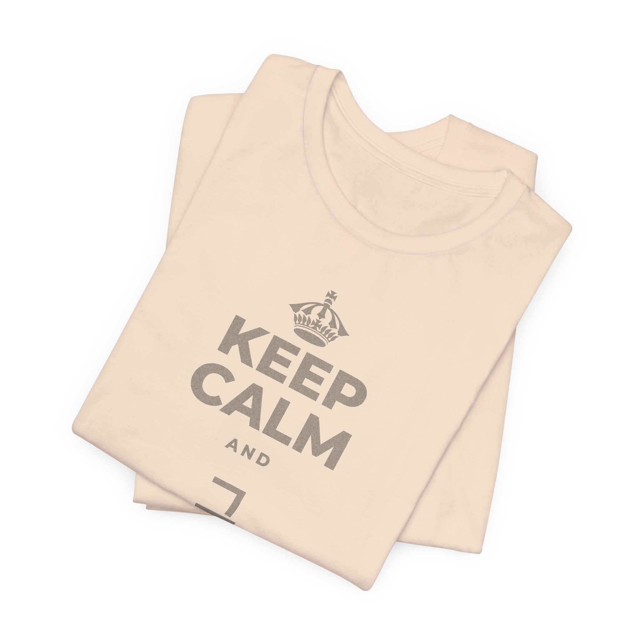 KEEP CALM AND 그 질문을 해요 T-Shirt (Soft Cream–Heather Mauve)