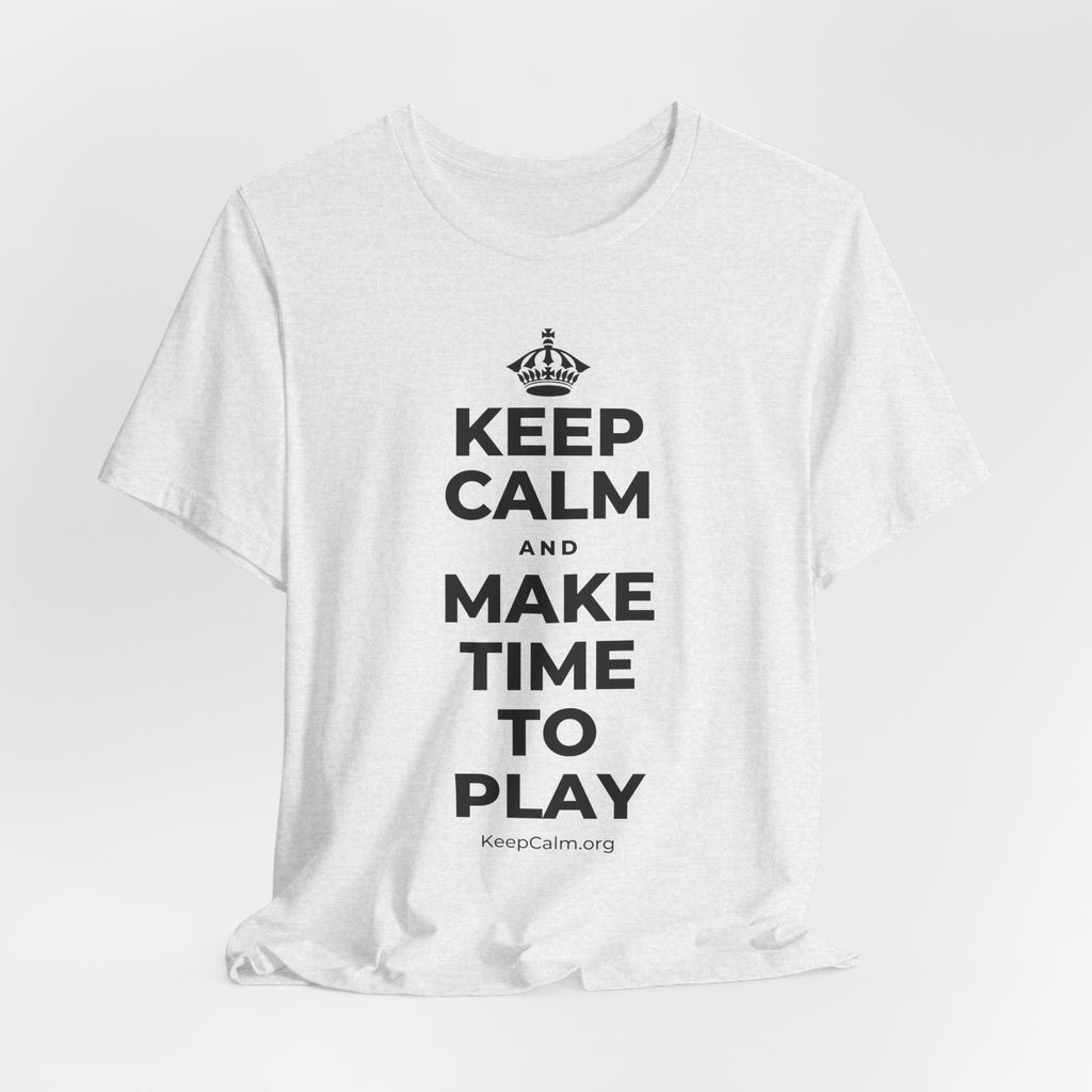 KEEP CALM AND MAKE TIME TO PLAY T-Shirt (Soft Cream–Heather Mauve)