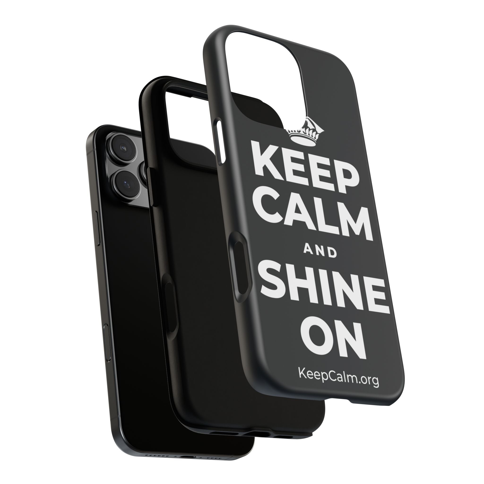 KEEP CALM AND SHINE ON Phone Case (Dark)