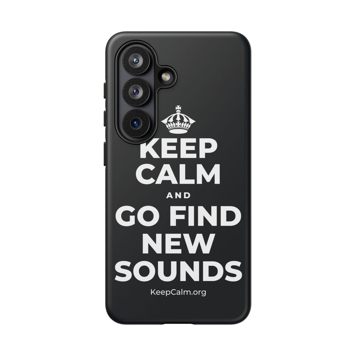 KEEP CALM AND GO FIND NEW SOUNDS Phone Case (Dark)