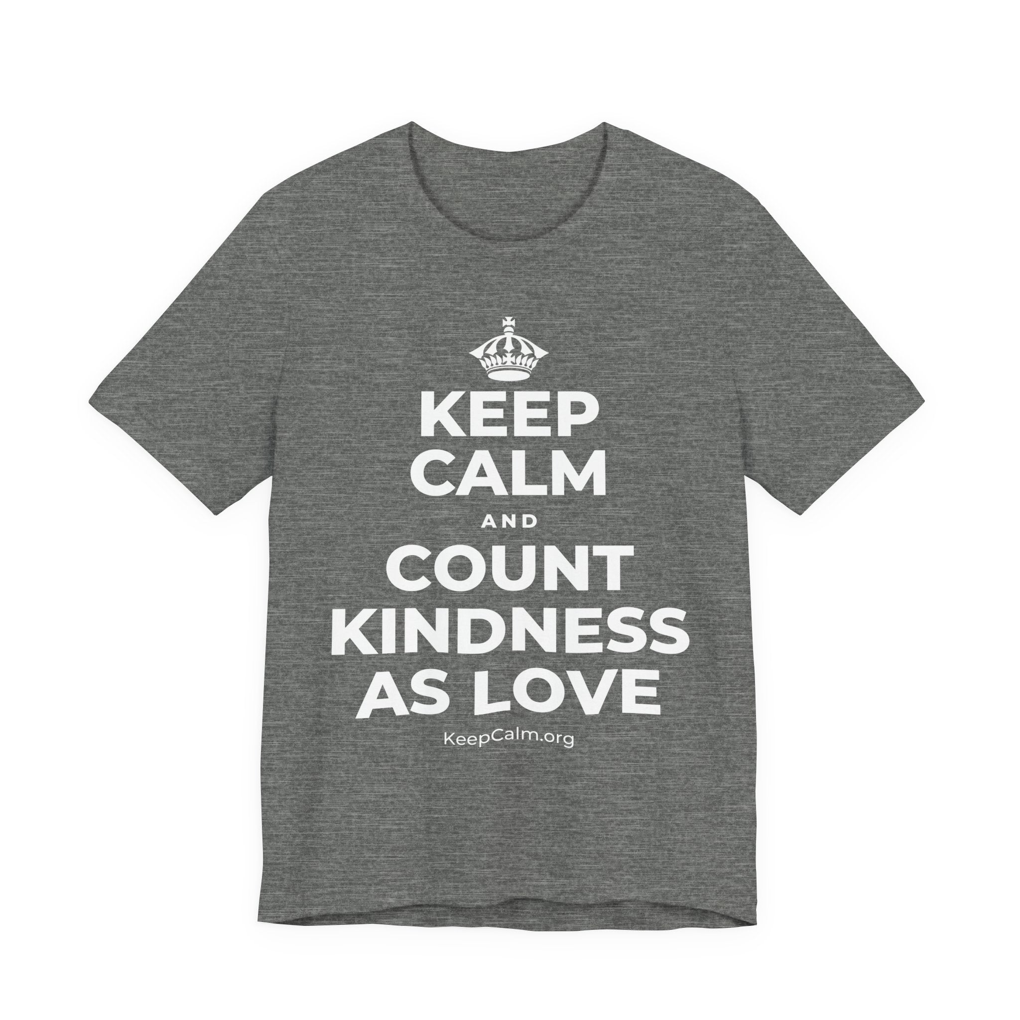 KEEP CALM AND COUNT KINDNESS AS LOVE T-Shirt (Baby Blue–Silver)