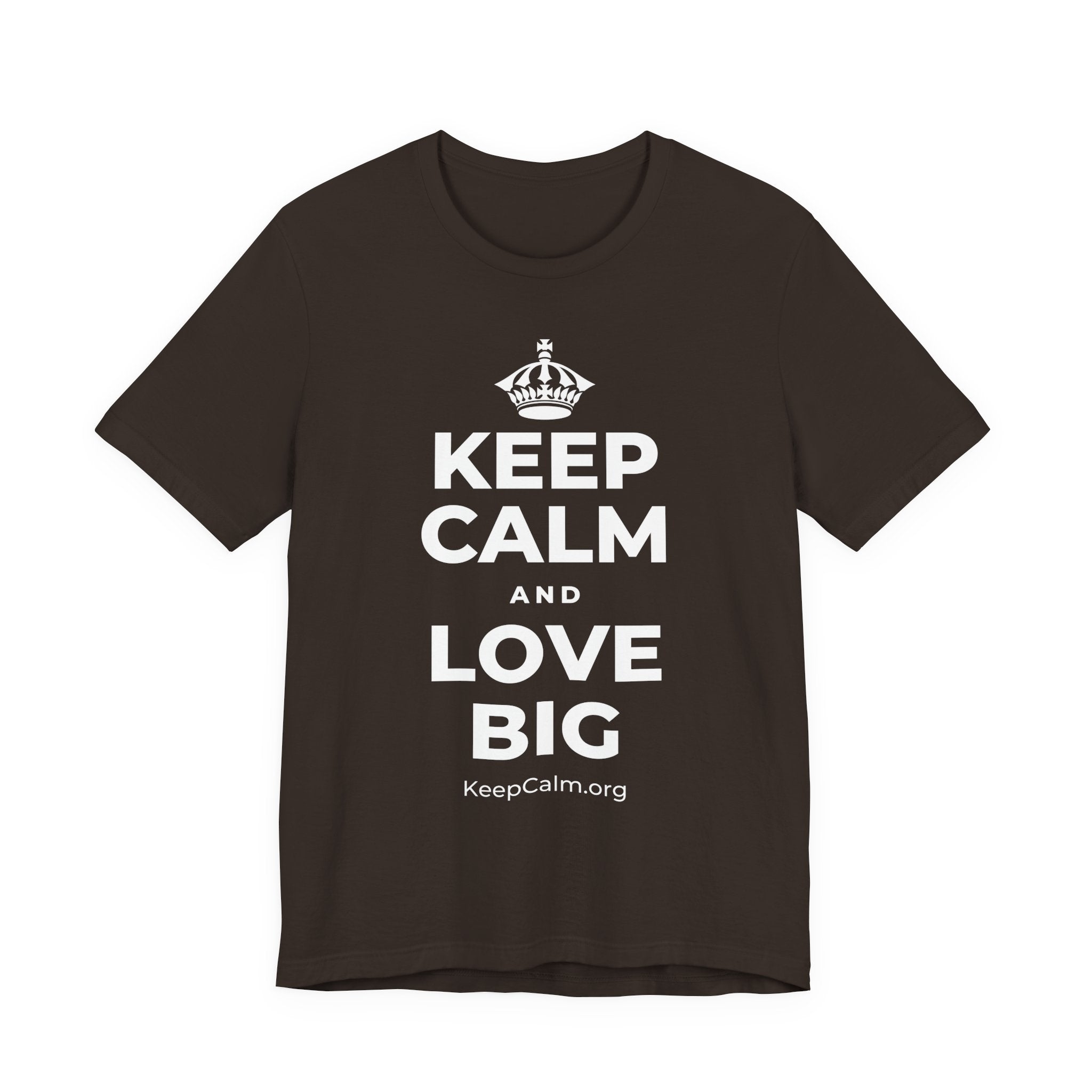 KEEP CALM AND LOVE BIG T-Shirt (Soft Cream–Heather Mauve)