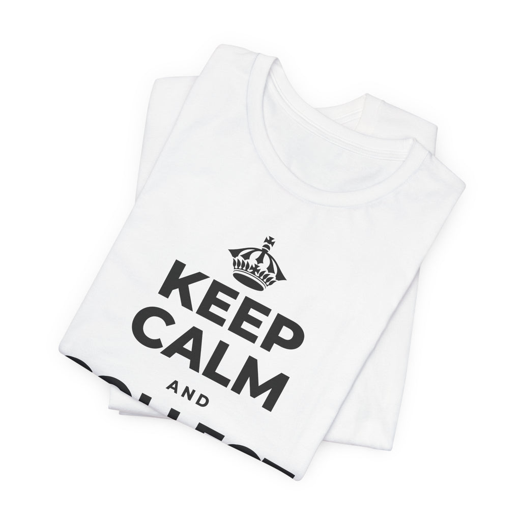 KEEP CALM AND COLLECT GOOD MOMENTS T-Shirt (White–Asphalt)