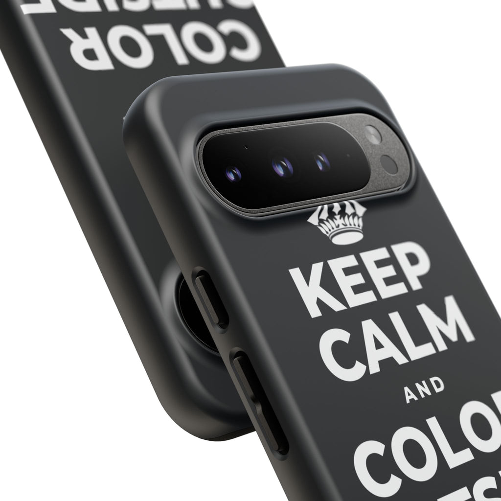 KEEP CALM AND COLOR OUTSIDE THE LINES Phone Case (Dark)