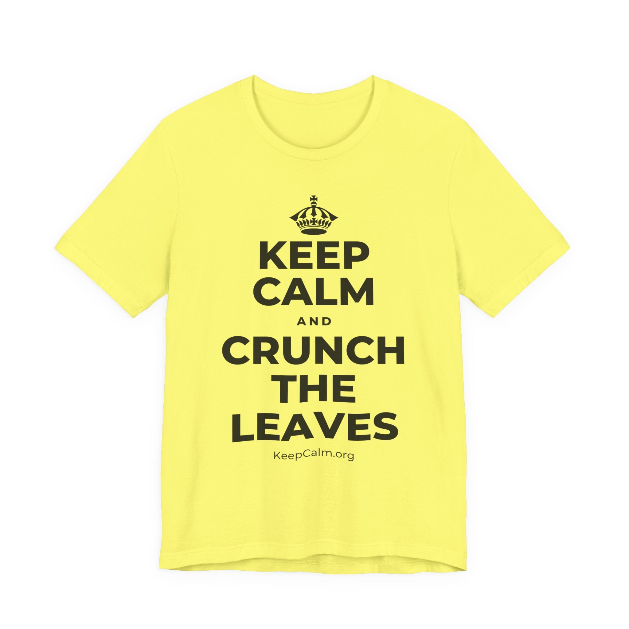 KEEP CALM AND CRUNCH THE LEAVES T-Shirt (Soft Cream–Heather Mauve)