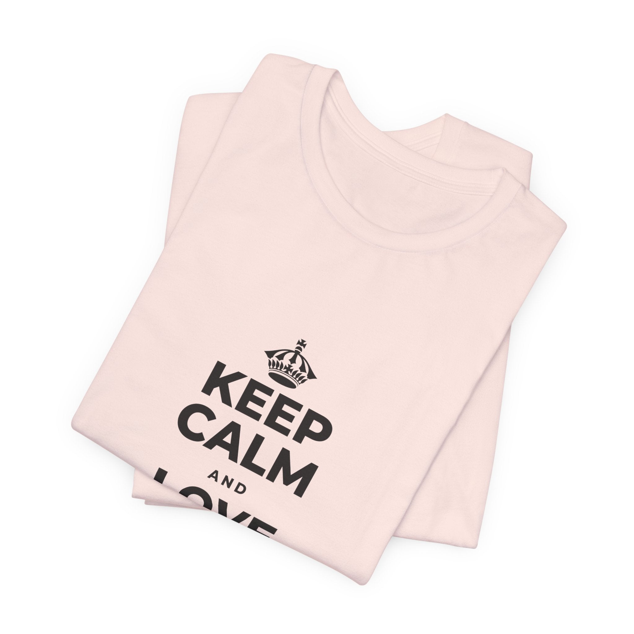 KEEP CALM AND LOVE WITHOUT POSSESSION T-Shirt (Soft Cream–Heather Mauve)