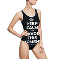 KEEP CALM AND SAVOR THIS MOMENT One-Piece Swimsuit (Dark)