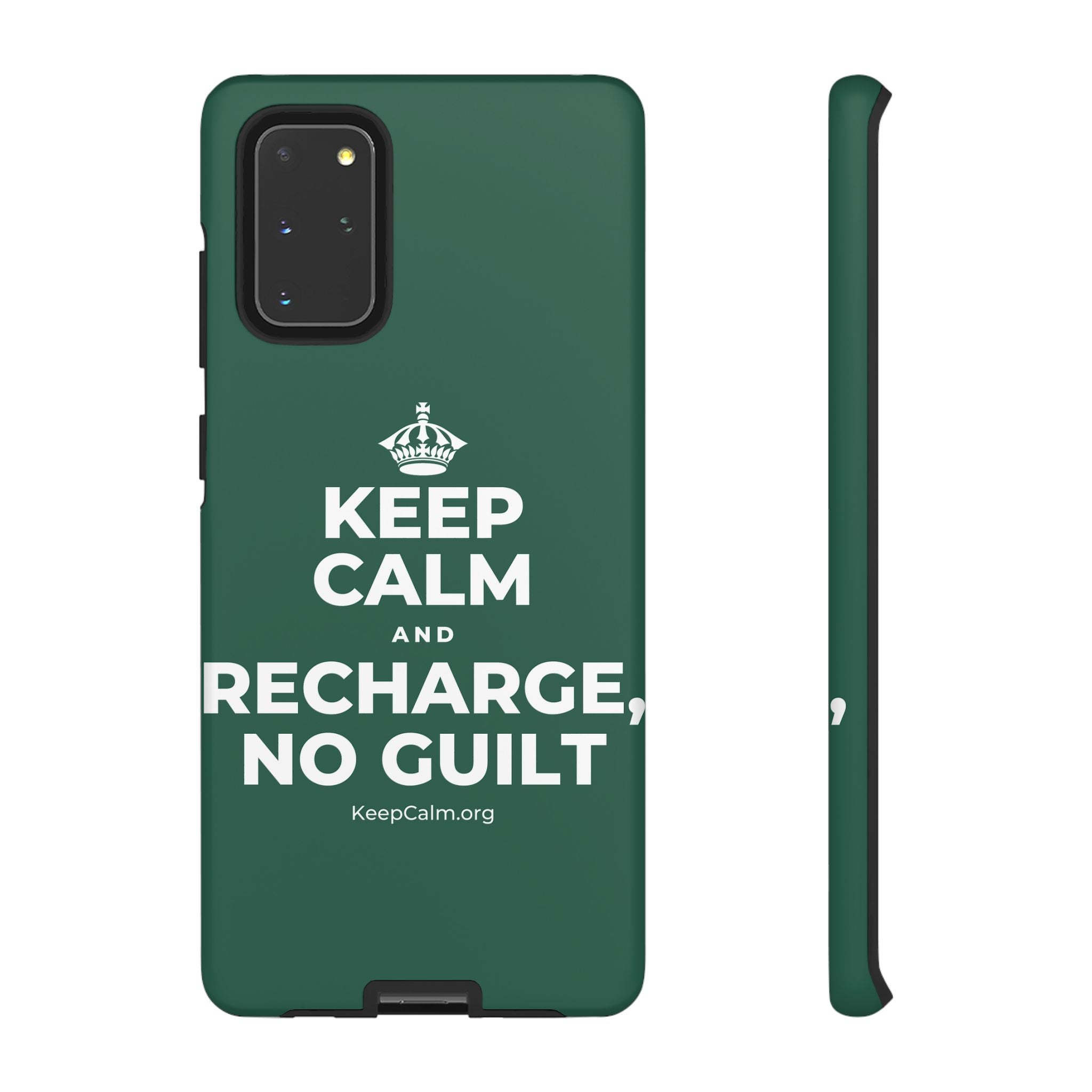 KEEP CALM AND RECHARGE, NO GUILT Phone Case