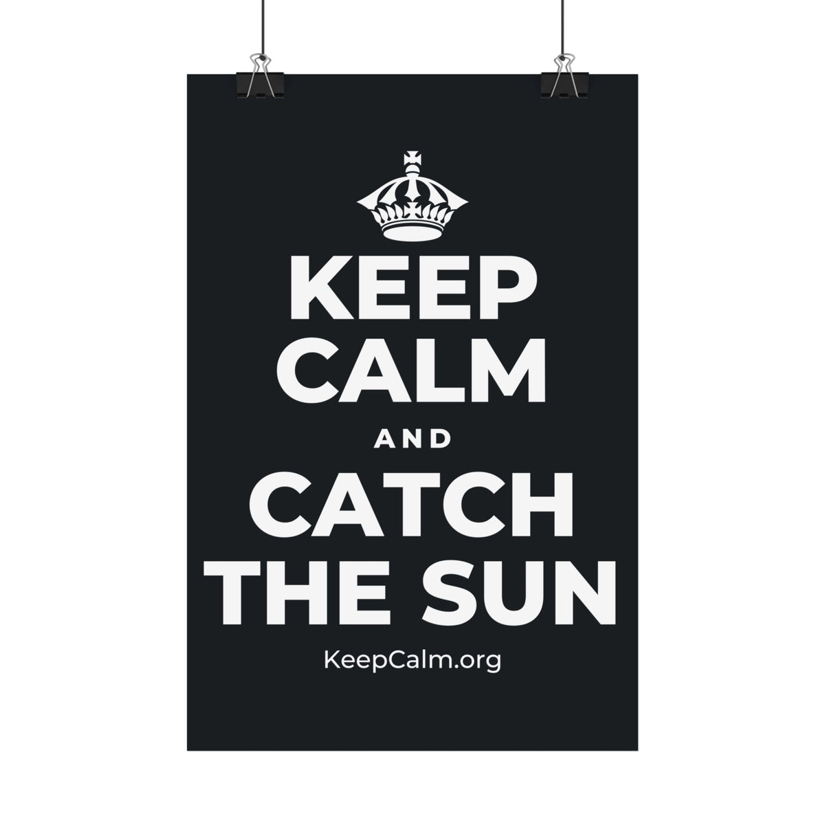 KEEP CALM AND CATCH THE SUN Satin Poster (Dark)