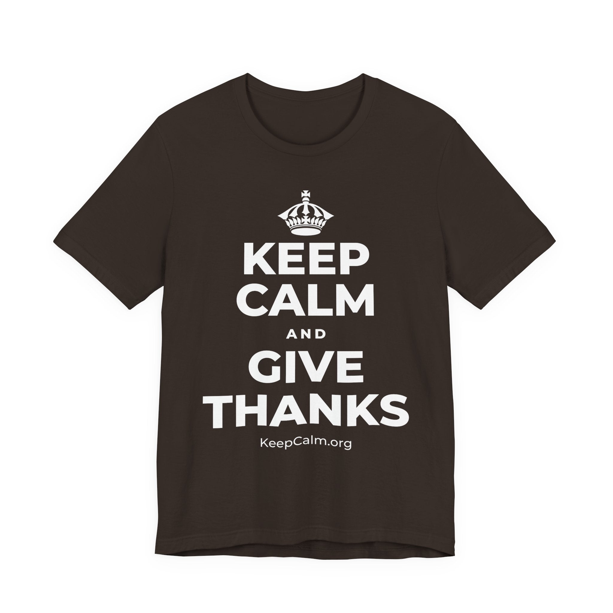 KEEP CALM AND GIVE THANKS T-Shirt (Soft Cream–Heather Mauve)