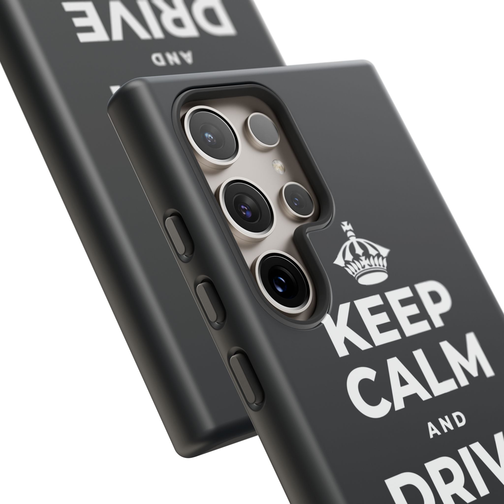 KEEP CALM AND DRIVE THE LONG WAY Phone Case (Dark)