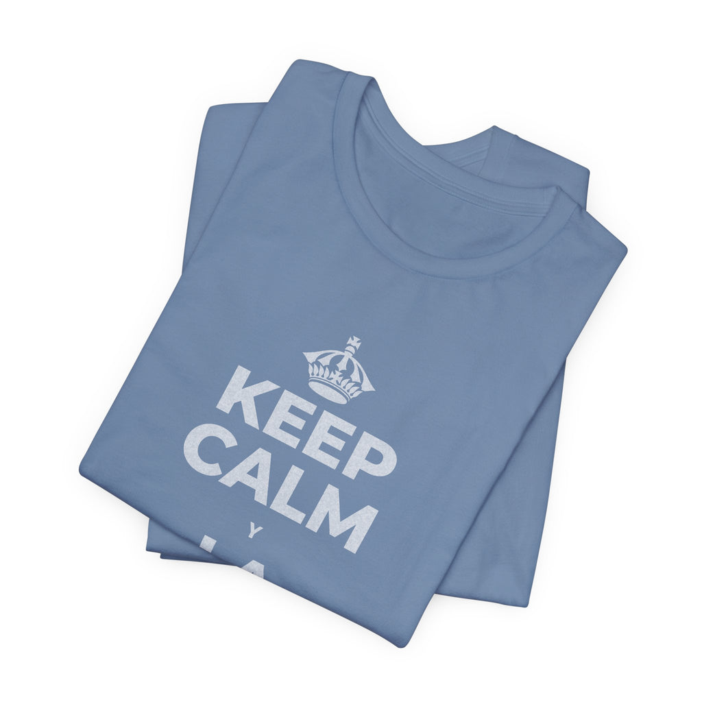KEEP CALM Y LA FRENTE EN ALTO T-Shirt (Soft Cream–Heather Mauve)