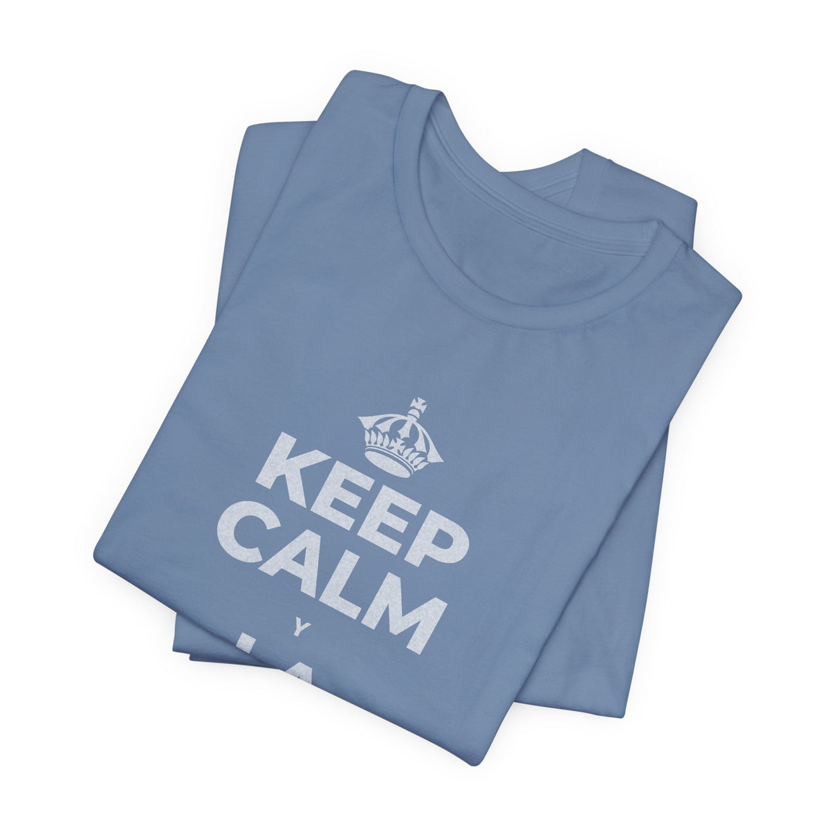 KEEP CALM Y LA FRENTE EN ALTO T-Shirt (Soft Cream–Heather Mauve)
