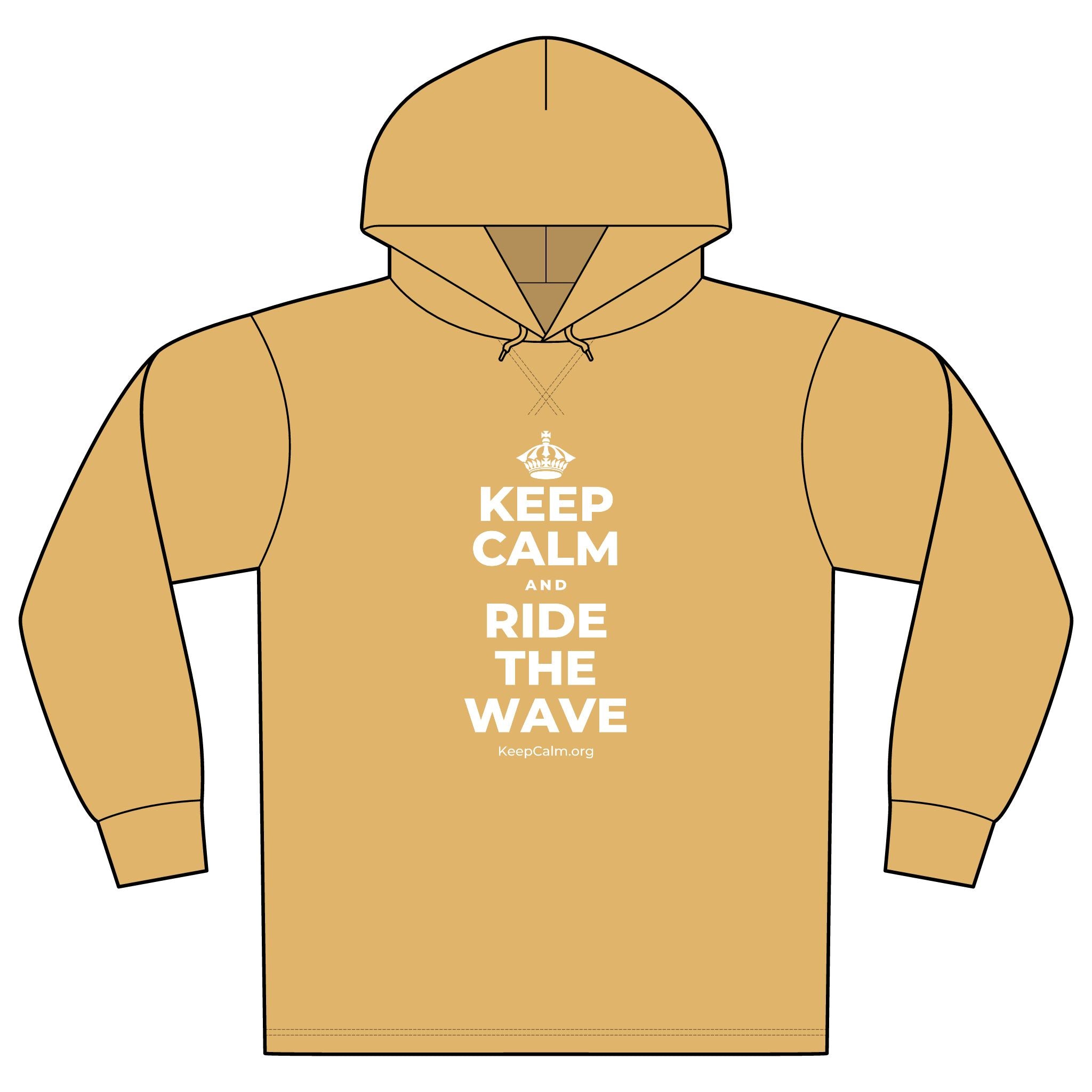 KEEP CALM AND RIDE THE WAVE Organic Hoodie Tee