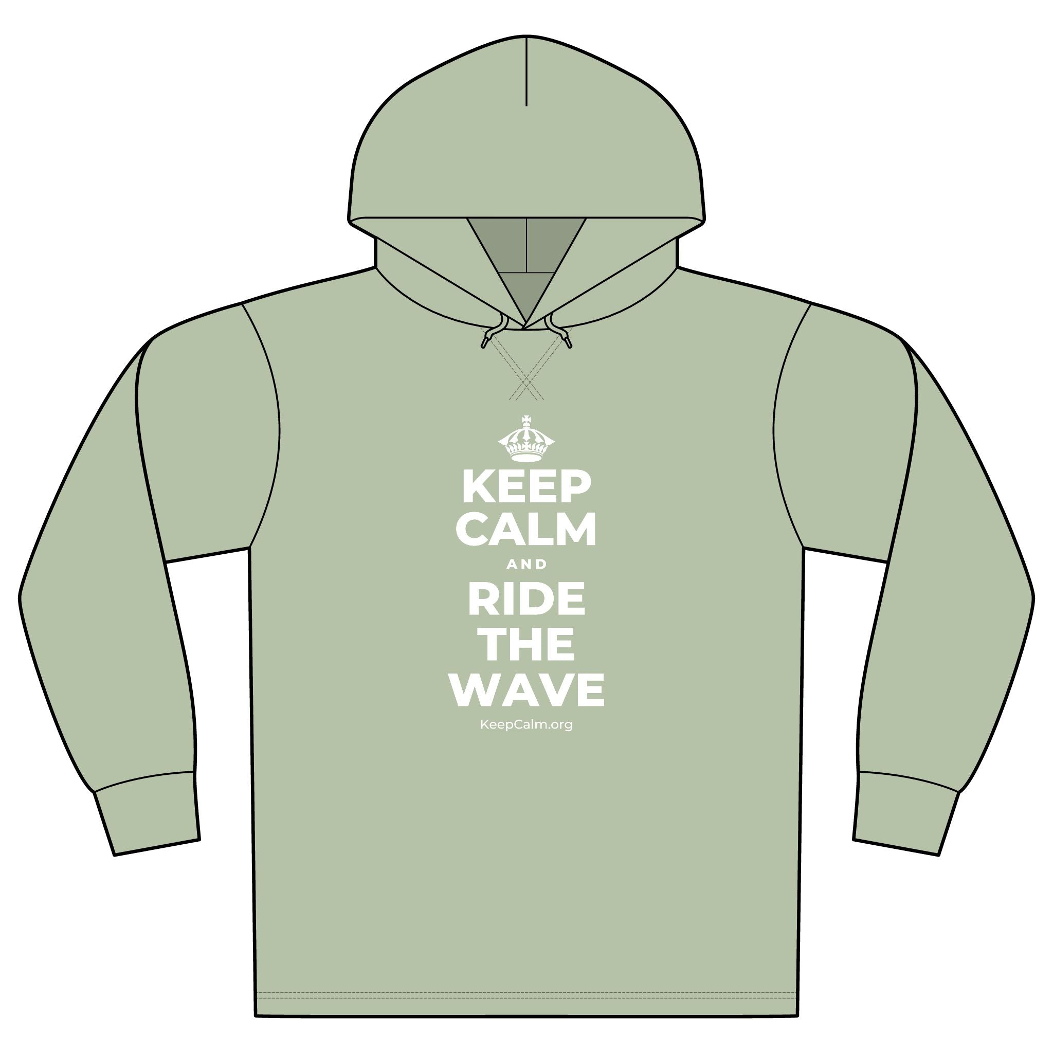 KEEP CALM AND RIDE THE WAVE Organic Hoodie Tee