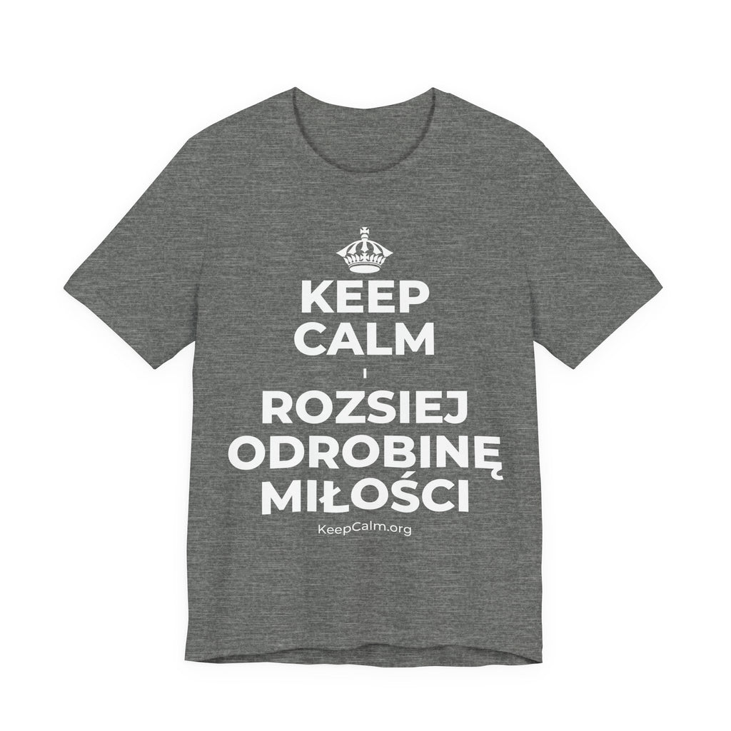 KEEP CALM I ROZSIEJ ODROBINĘ MIŁOŚCI T-Shirt (Baby Blue–Silver)